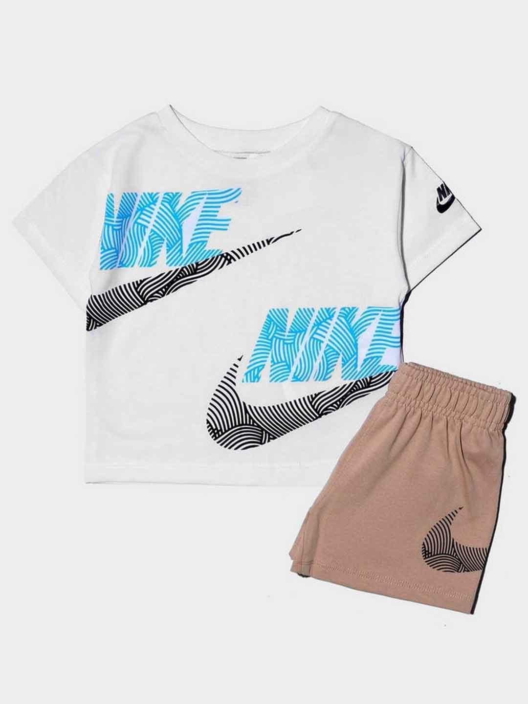 Nike coordinato kids bianco e beige