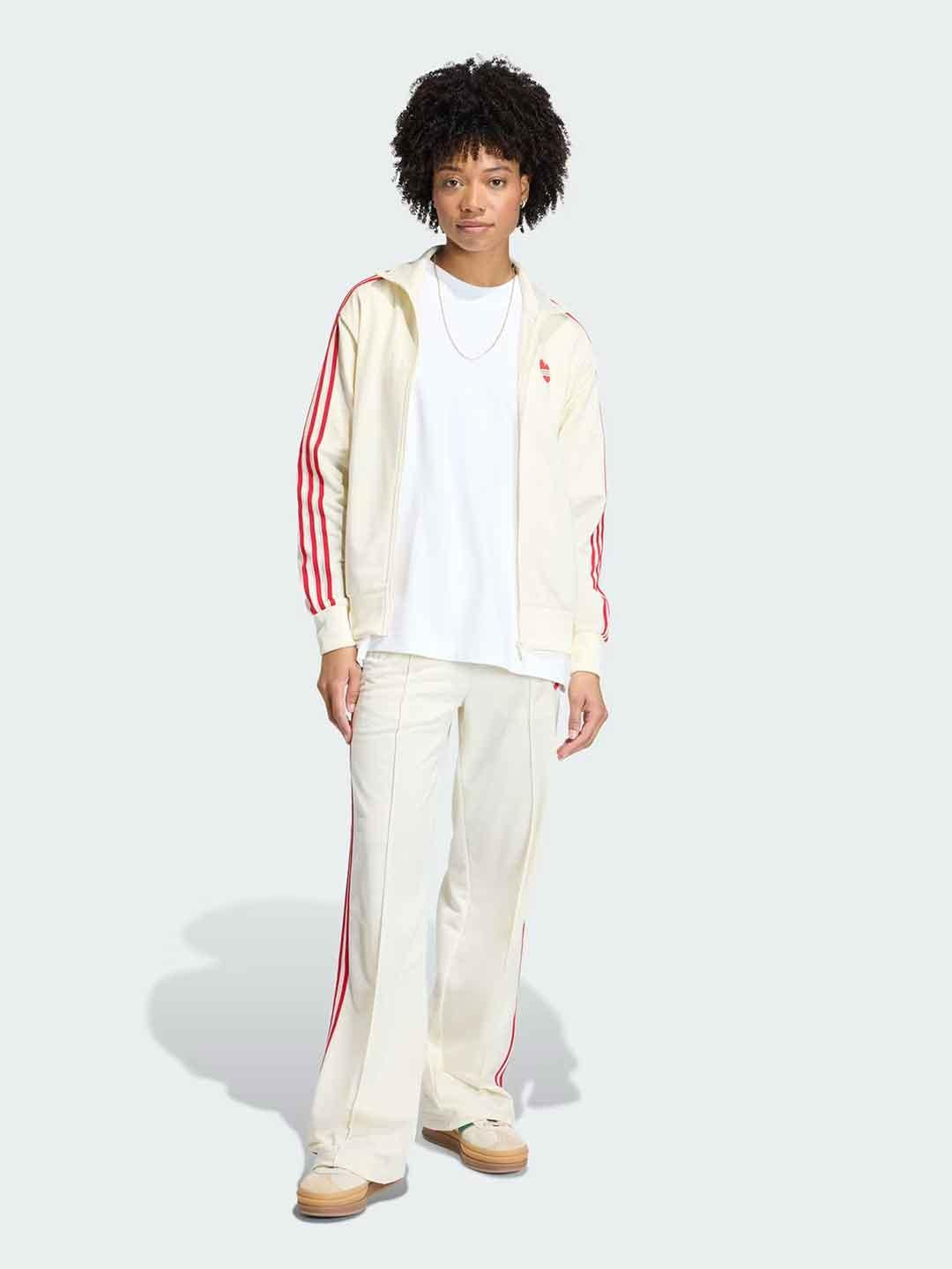 Adidas Firebird felpa panna con cuore