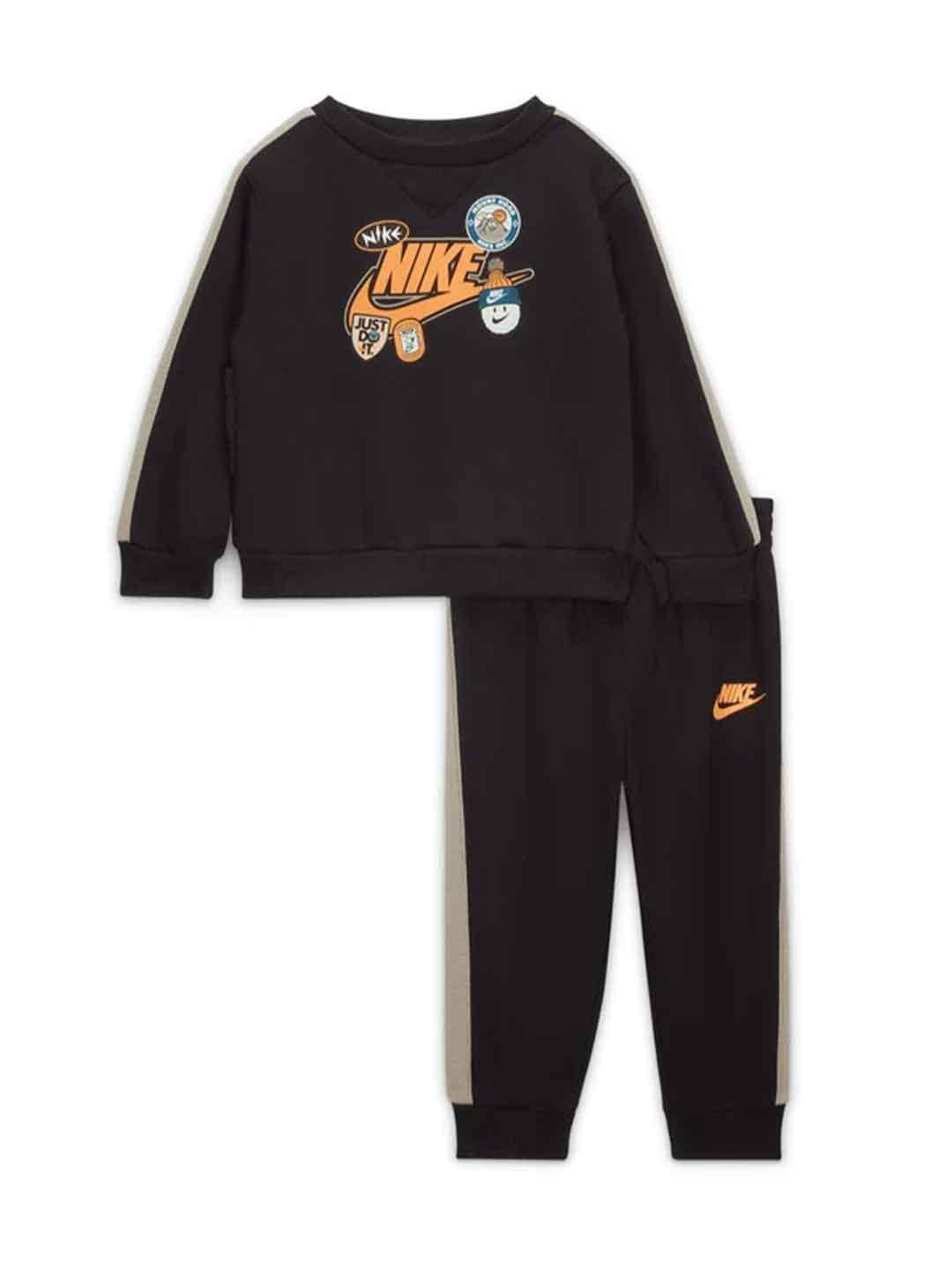 Nike coordinato kids nero con stampa
