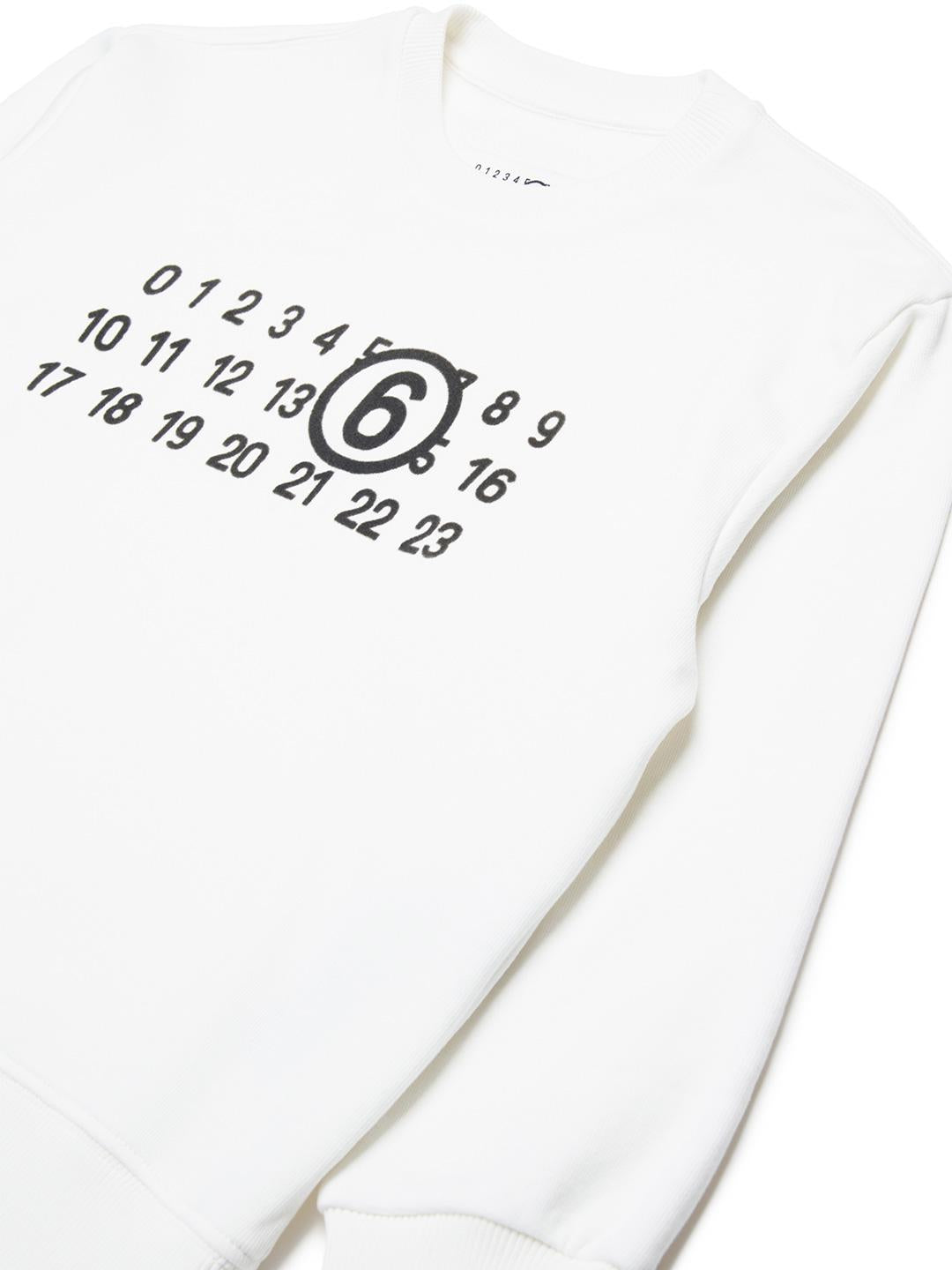 Maison Margiela felpa kids bianco crop