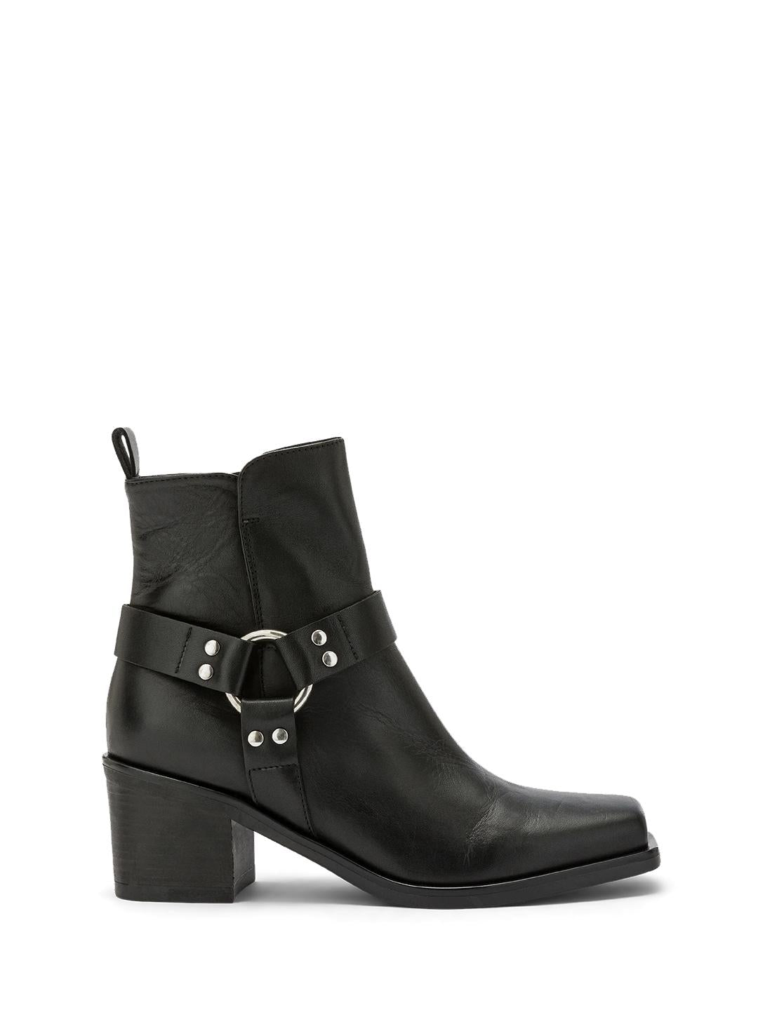 Carmens Holly Ring tronchetto nero in pelle