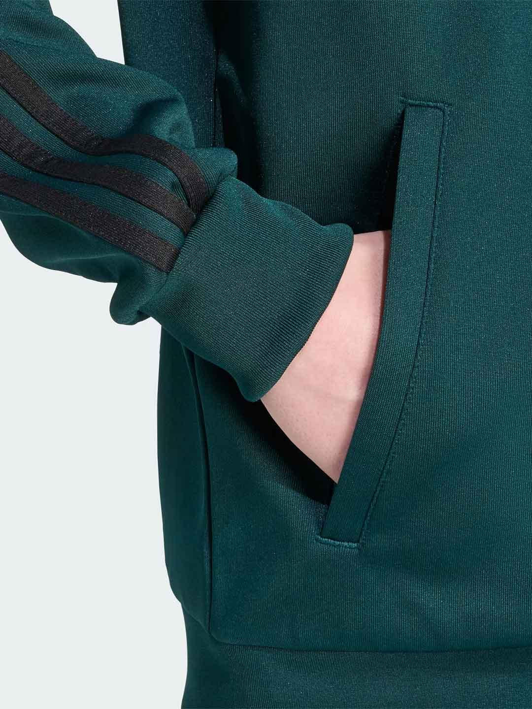 Adidas felpa verde con logo nero