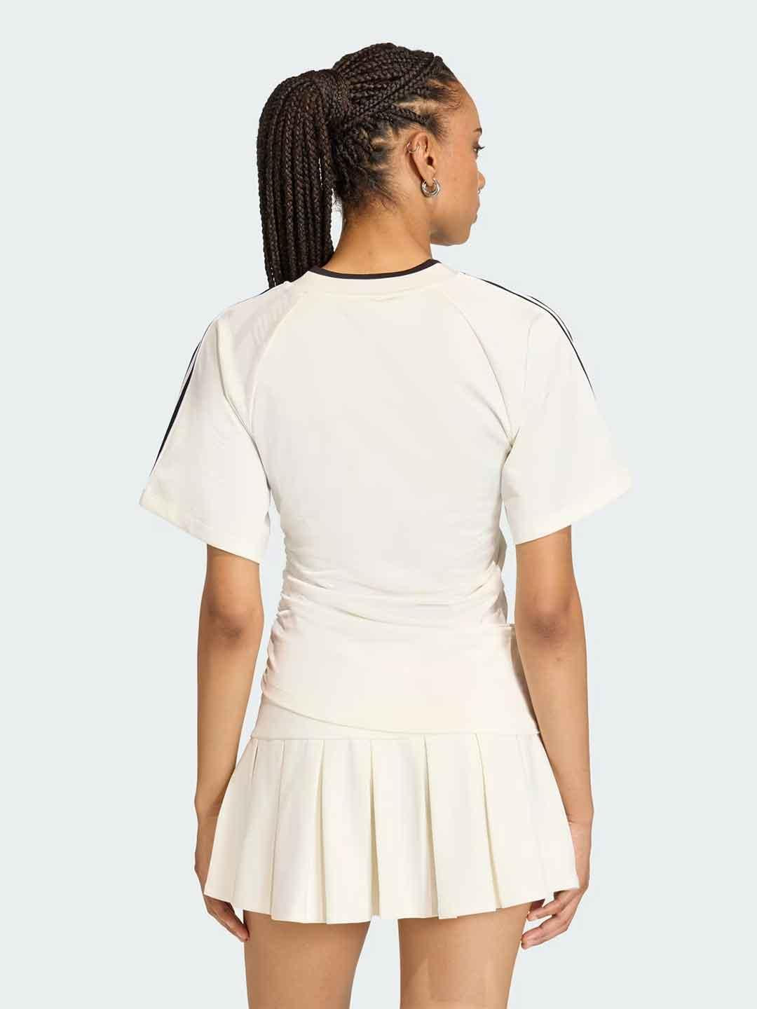 Adidas t-shirt bianco con bande nero