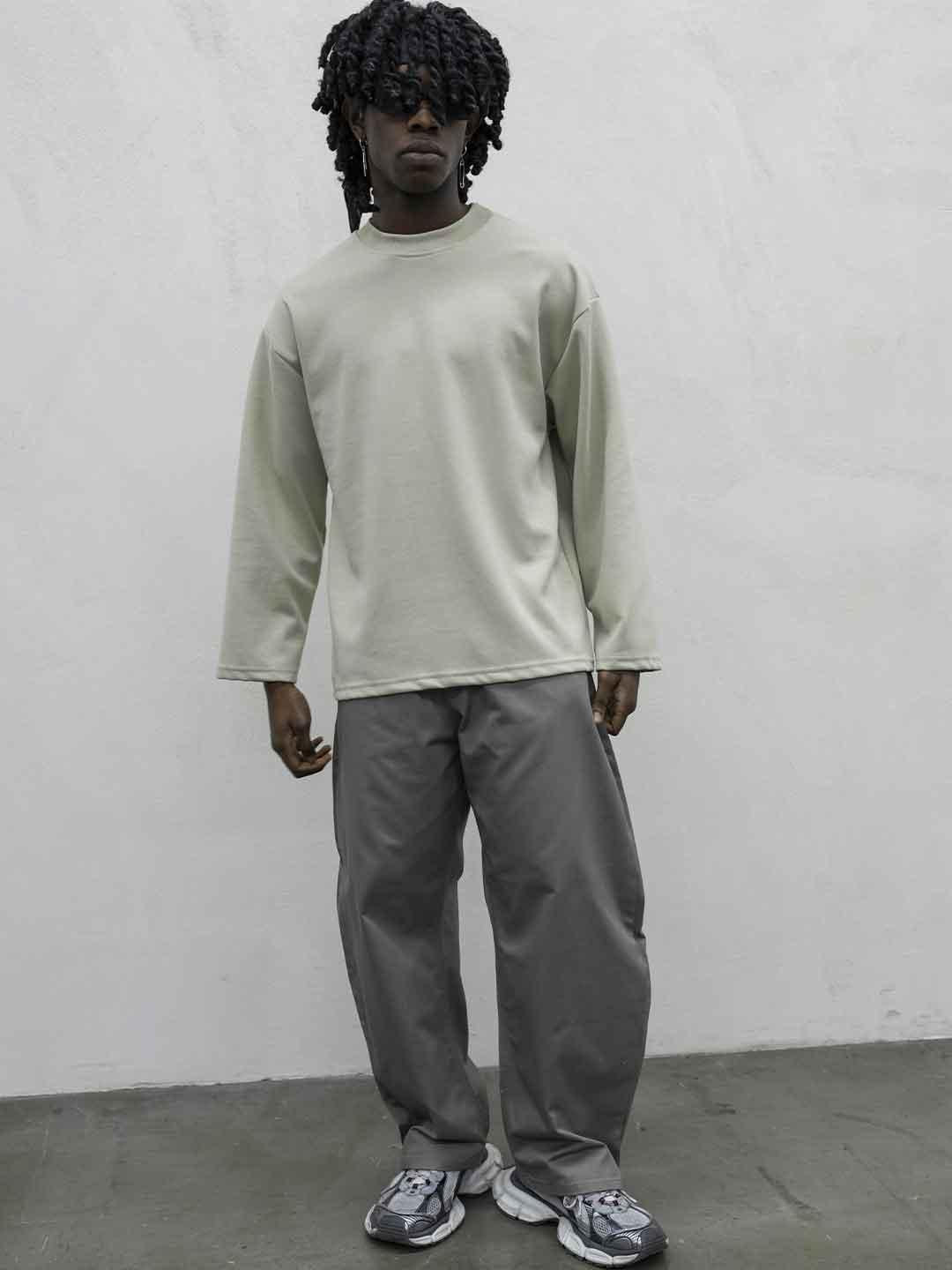 Present Day Long t-shirt beige manica lunga