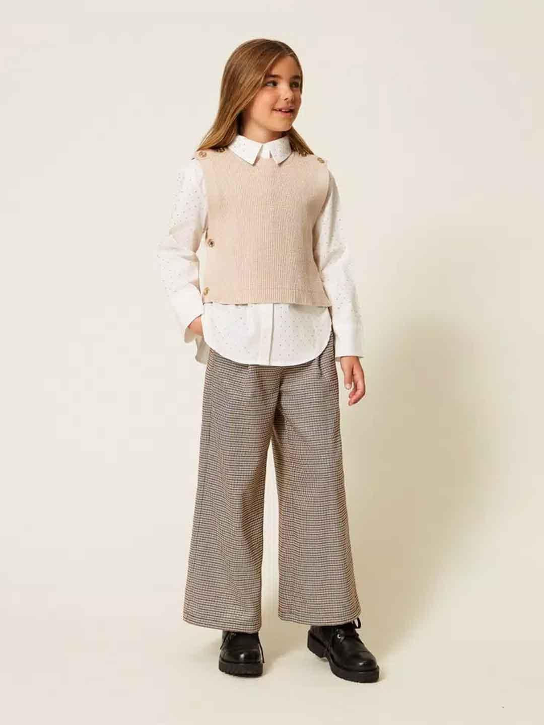 Twinset camicia kids bianco con strass