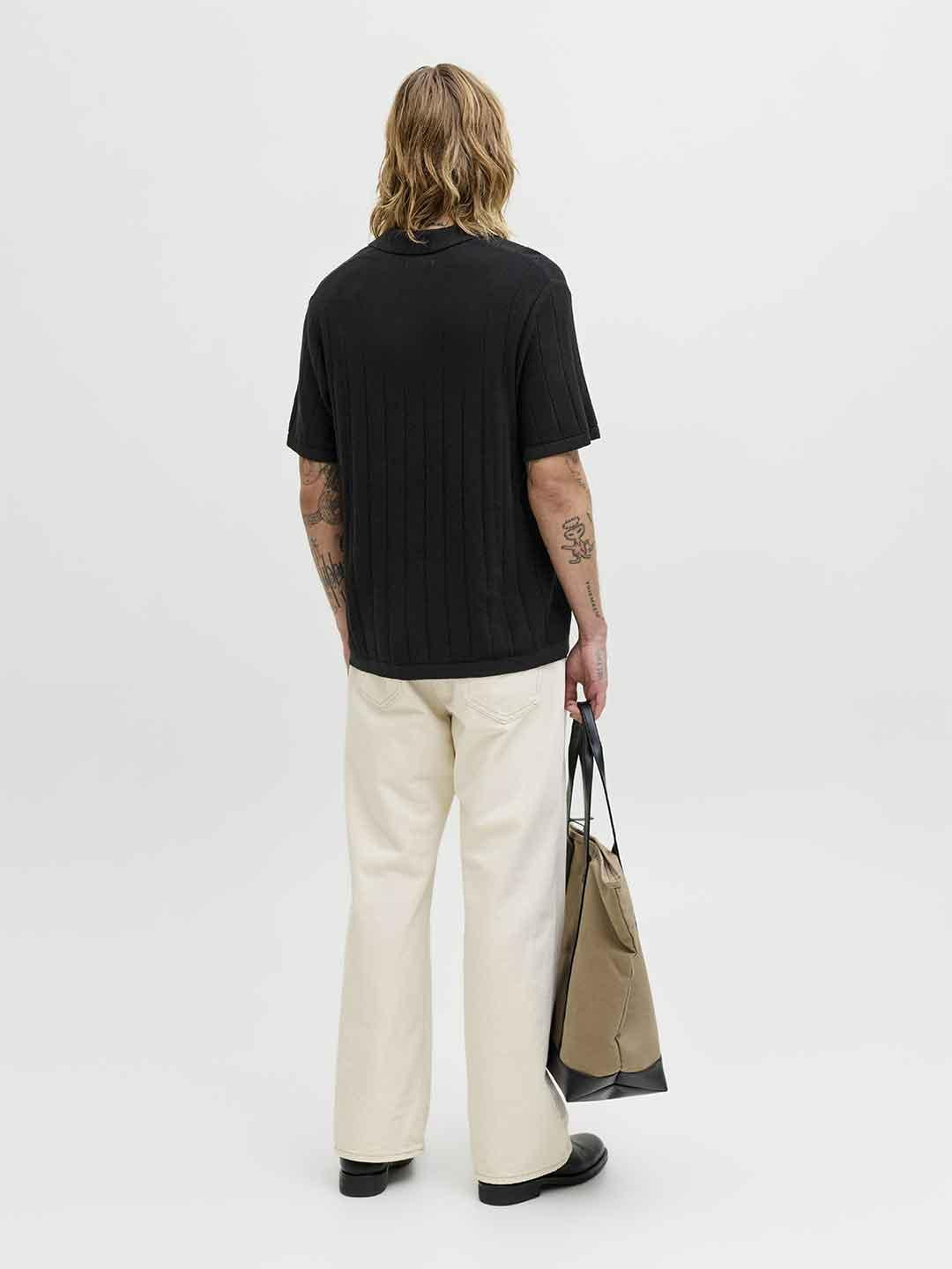 Jack & Jones polo nero in maglia