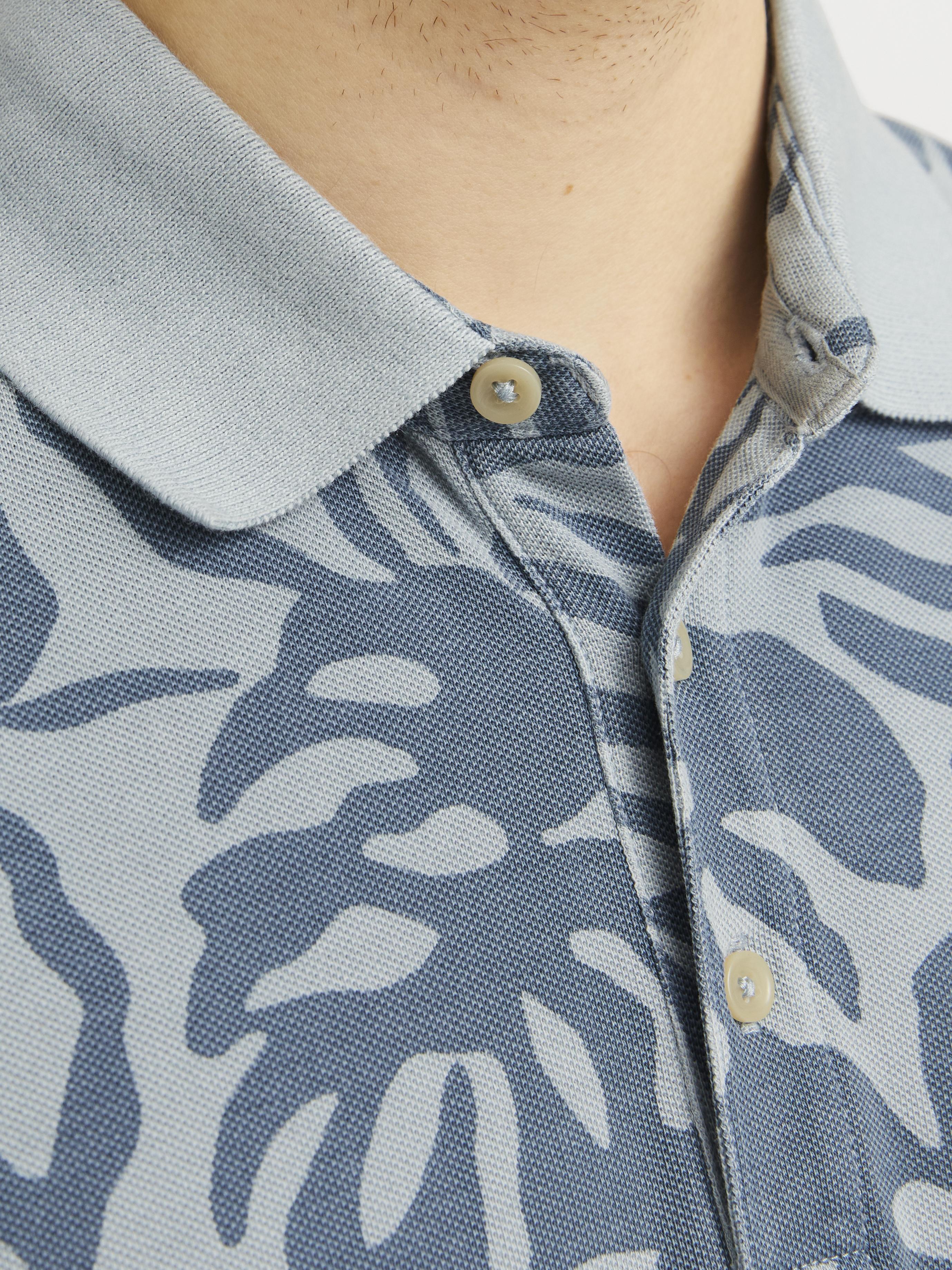 Jack & Jones polo azzurro a fantasia