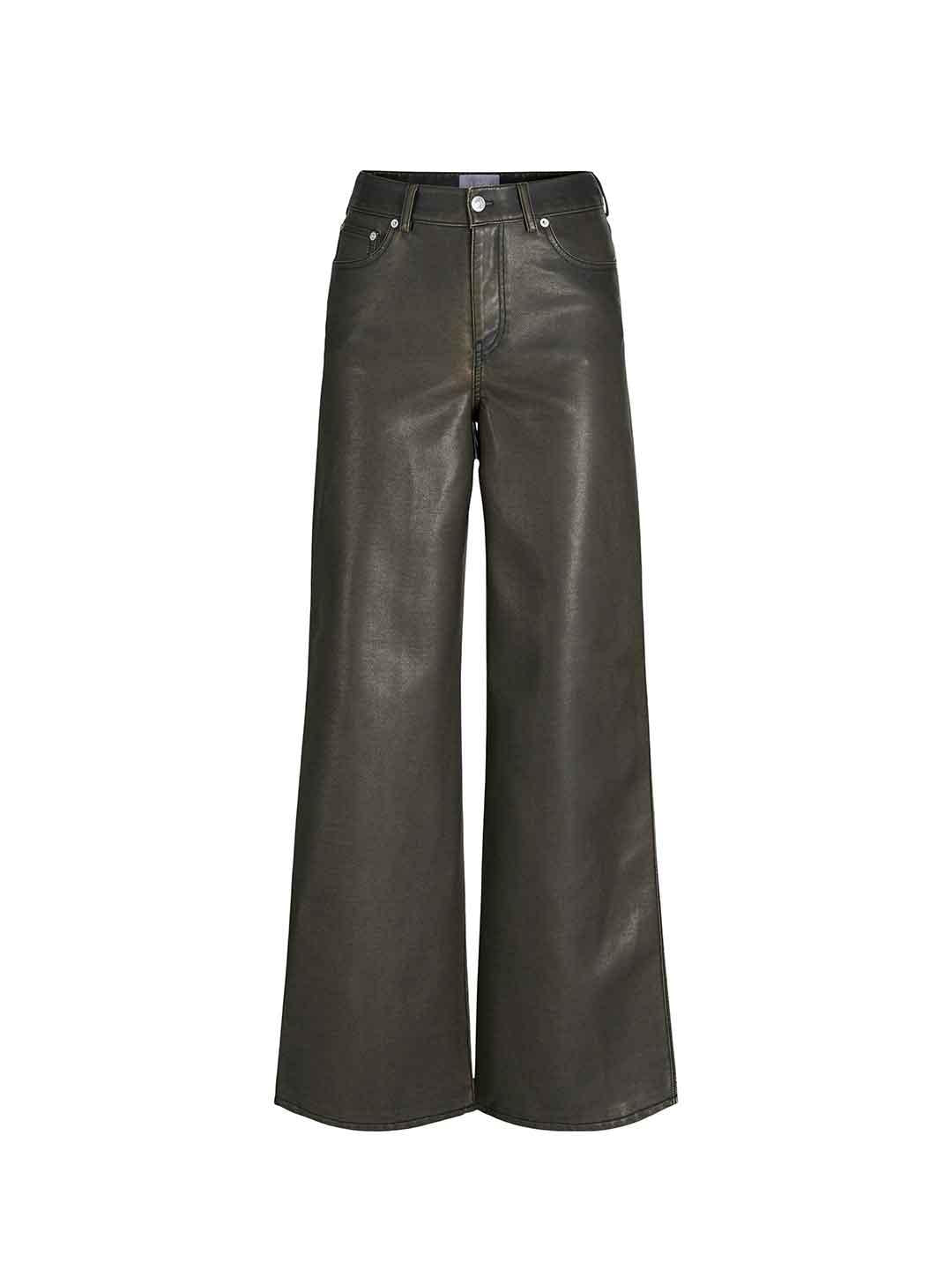 JJXX Hannah pantaloni marrone in pelle