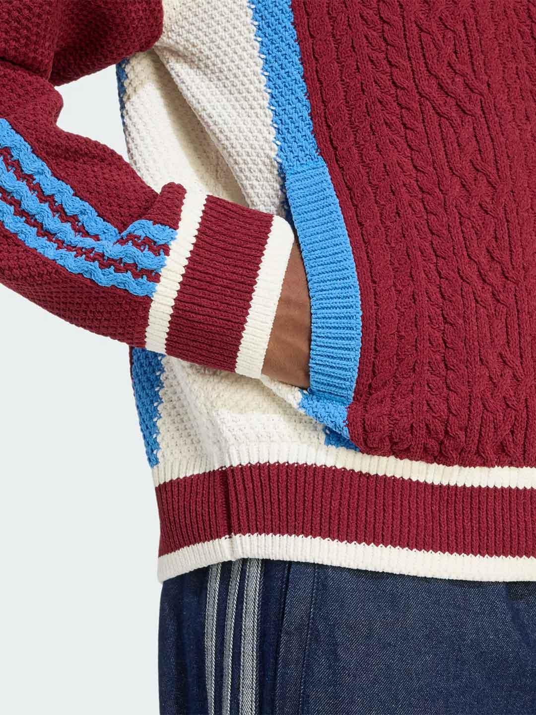 Adidas cardigan bordeaux con zip