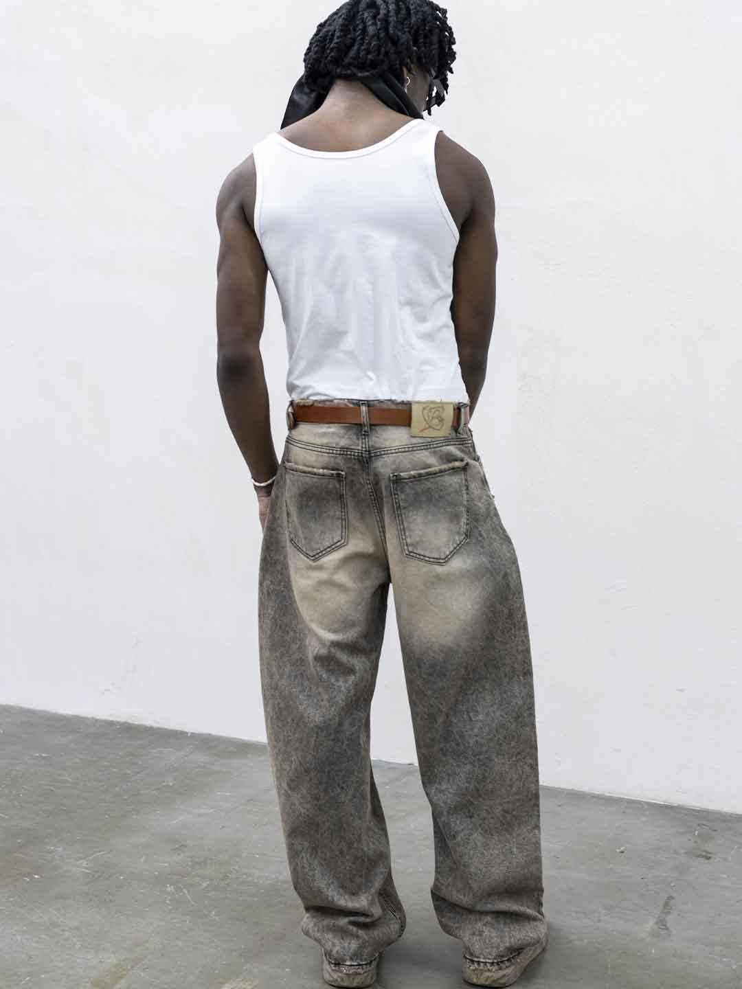 Present Day jeans beige modello balloon