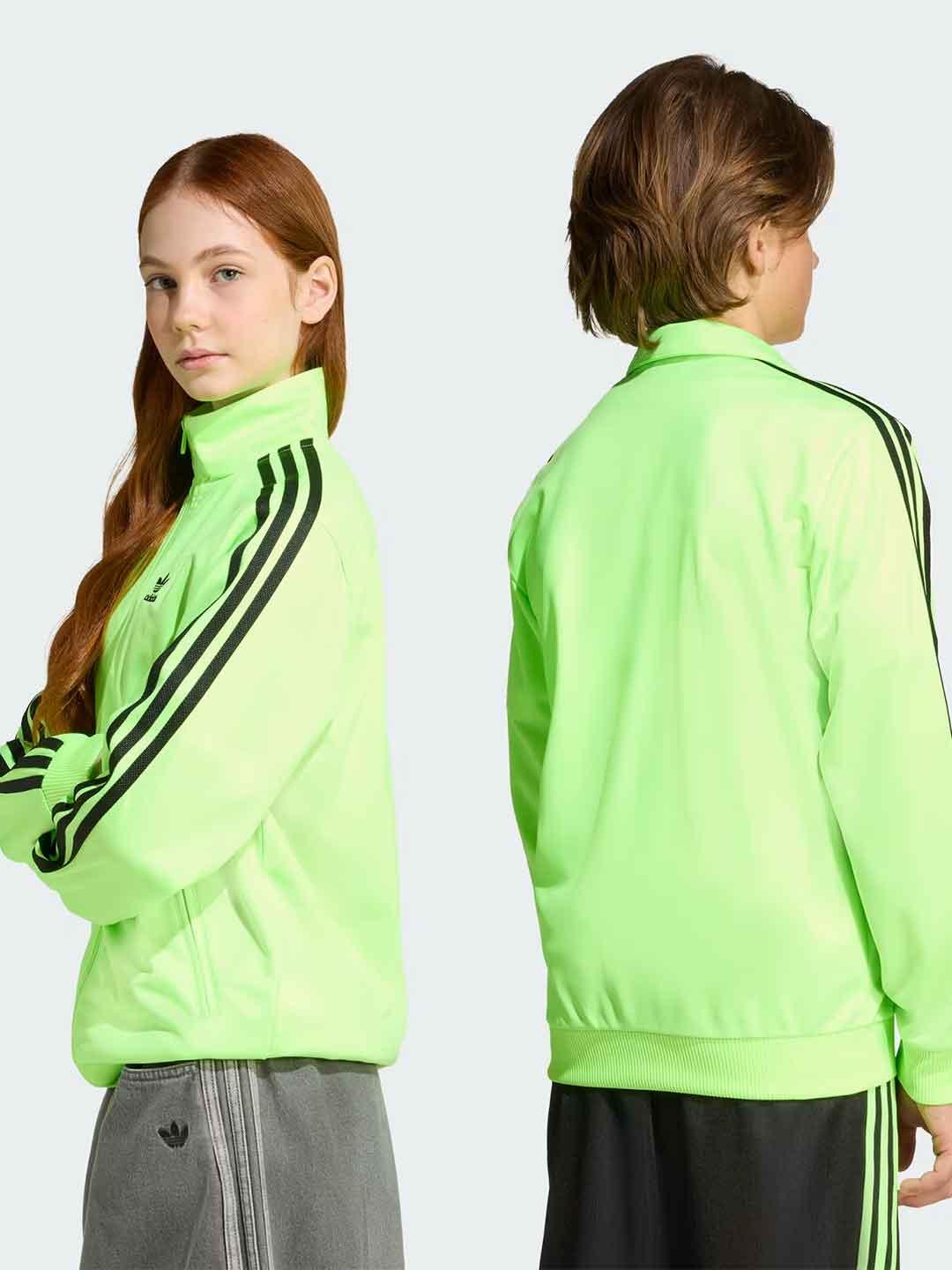 Adidas felpa kids verde fluo con zip
