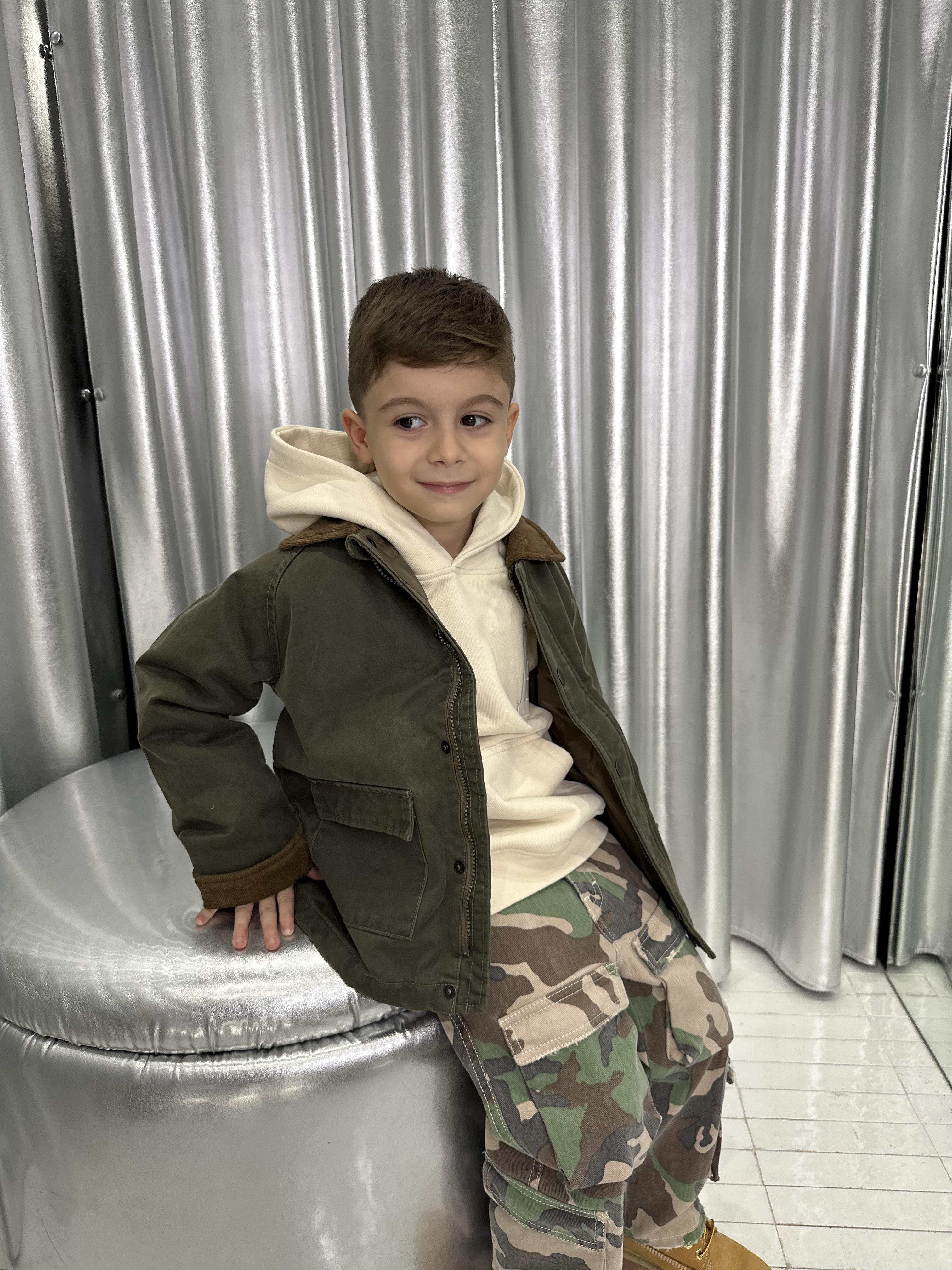 Name It giubbino kids verde con colletto in contrasto