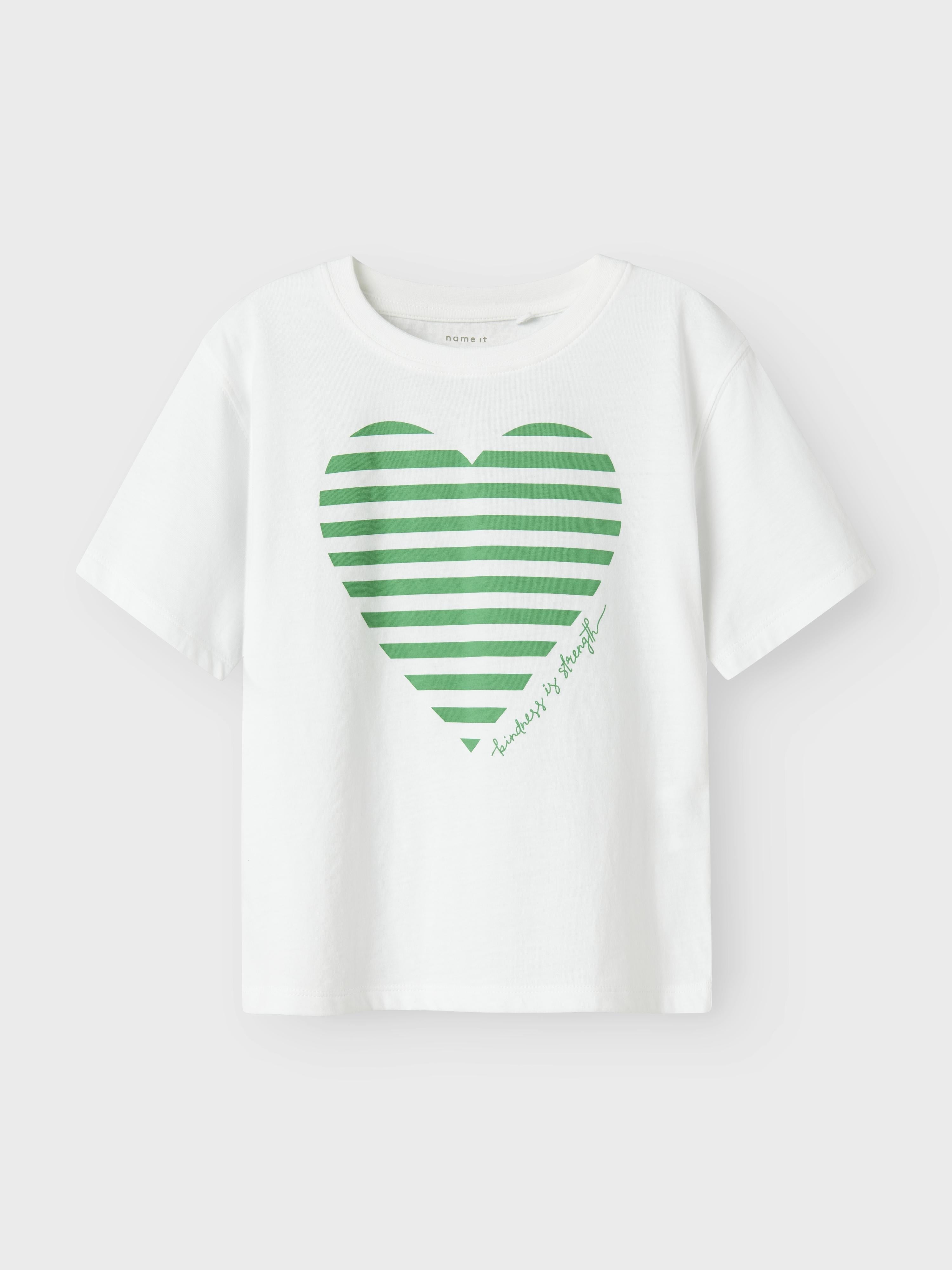 Name It t-shirt kids bianco con cuore verde