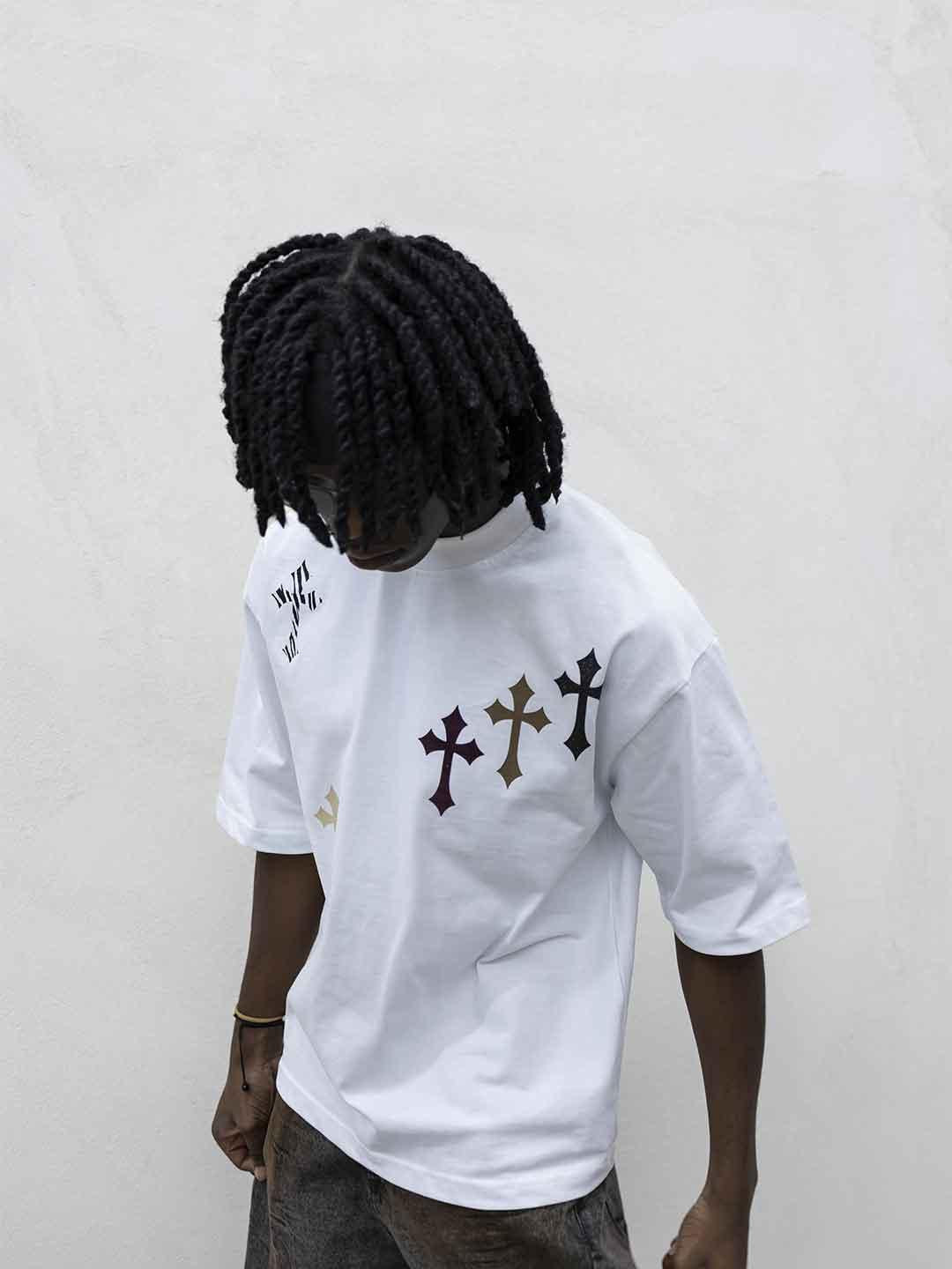 Tokyo t-shirt bianco con croci