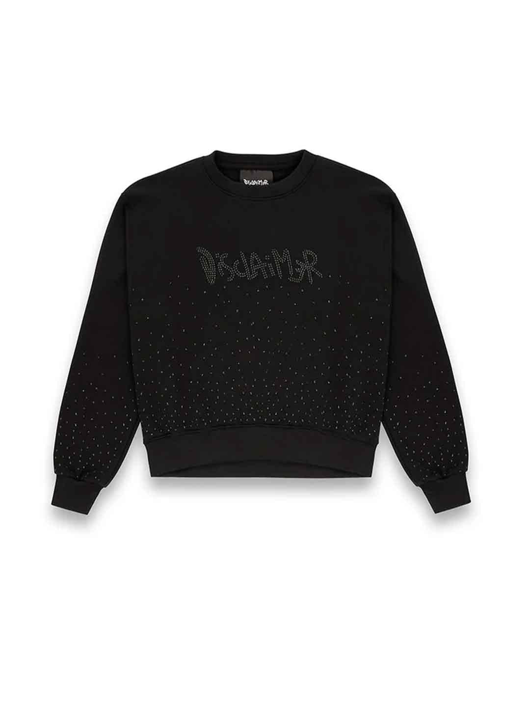 Disclaimer felpa nero con strass