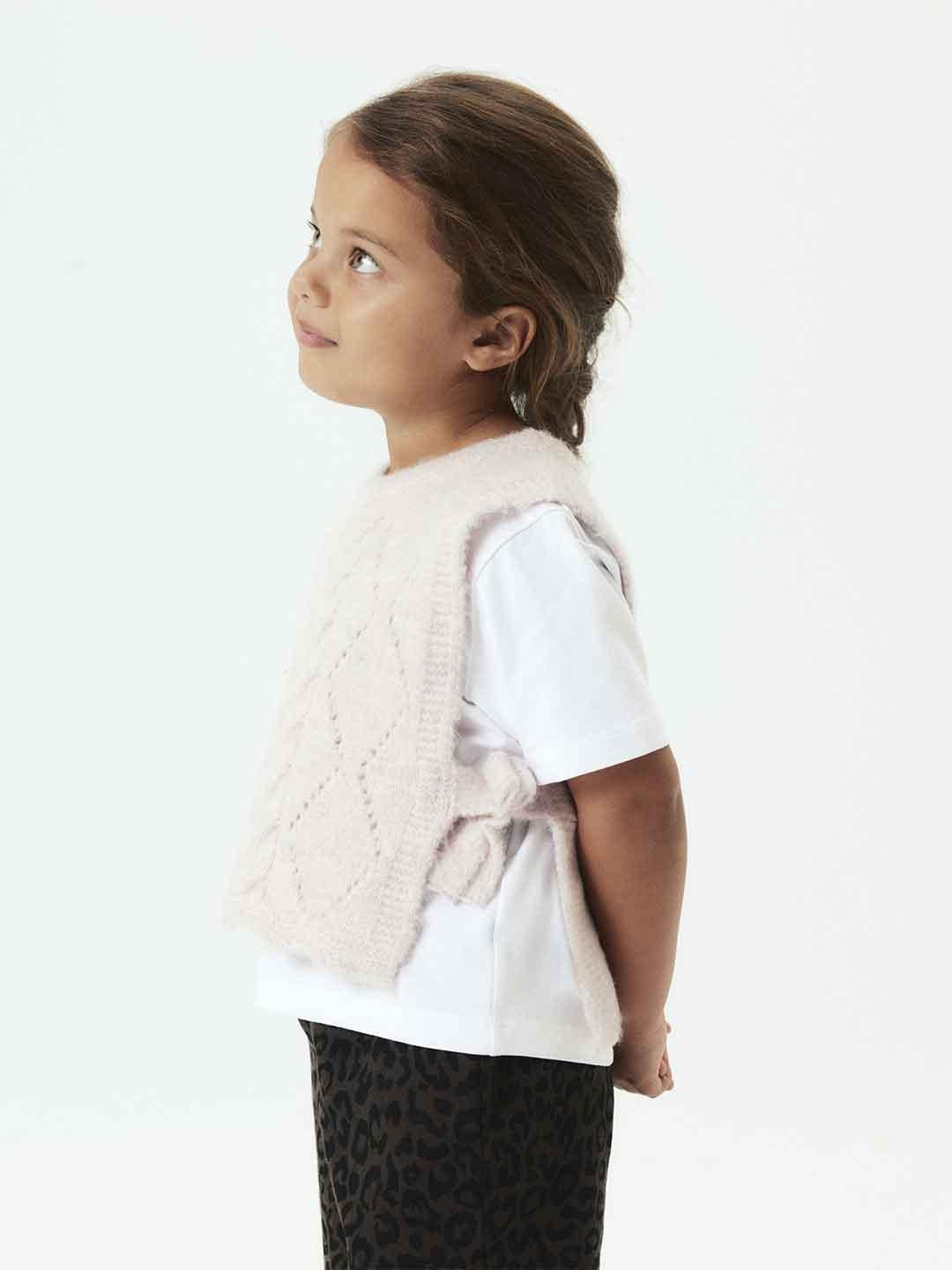 Name It gilet kids rosa in maglia