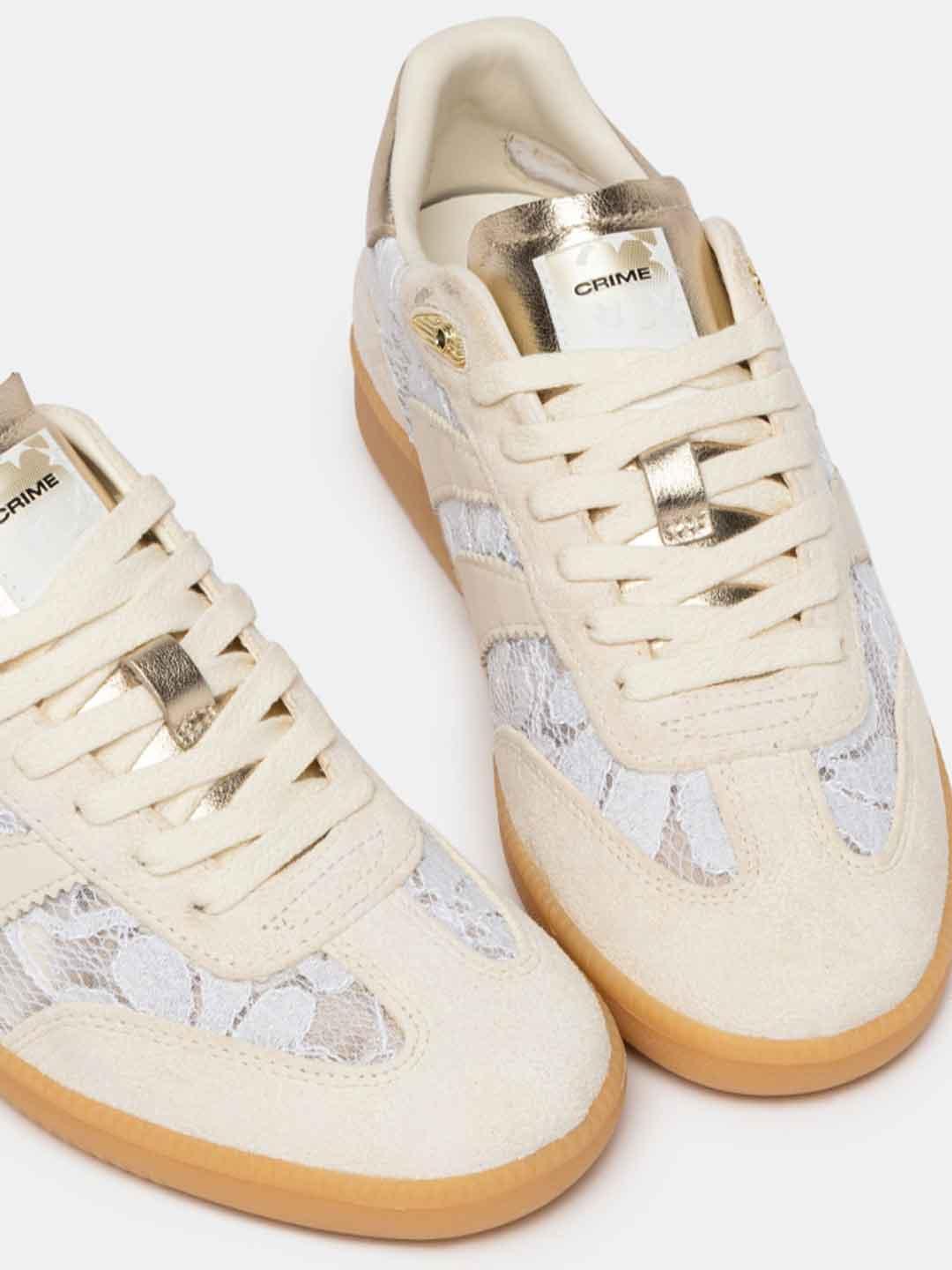 Crime Wembley sneakers bianco con merletto