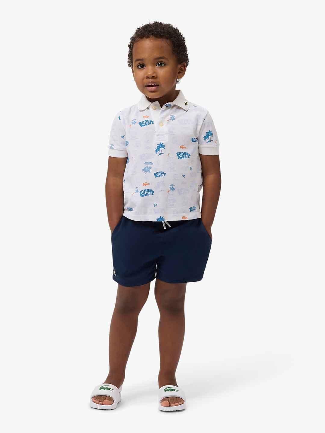 Lacoste costume kids blu con logo