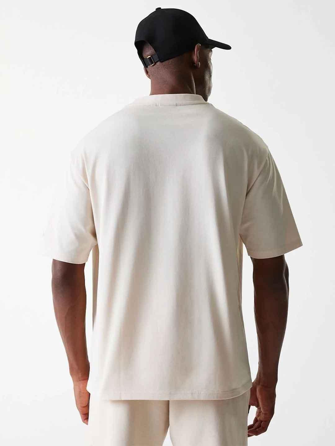 New Era t-shirt panna con logo panna