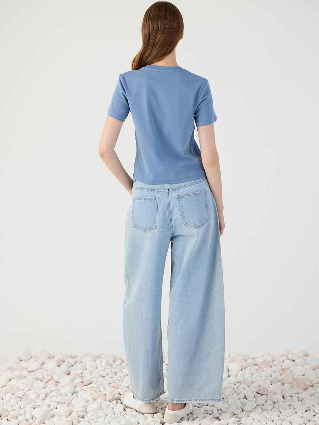 Eleh t-shirt azzurro con stampa cani