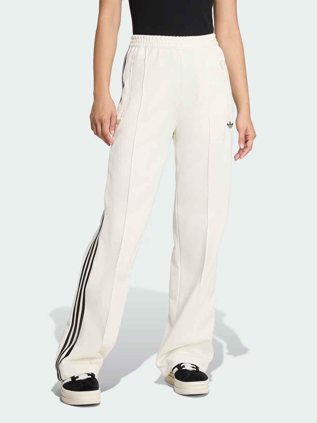 Adidas pantaloni bianco con bande nero