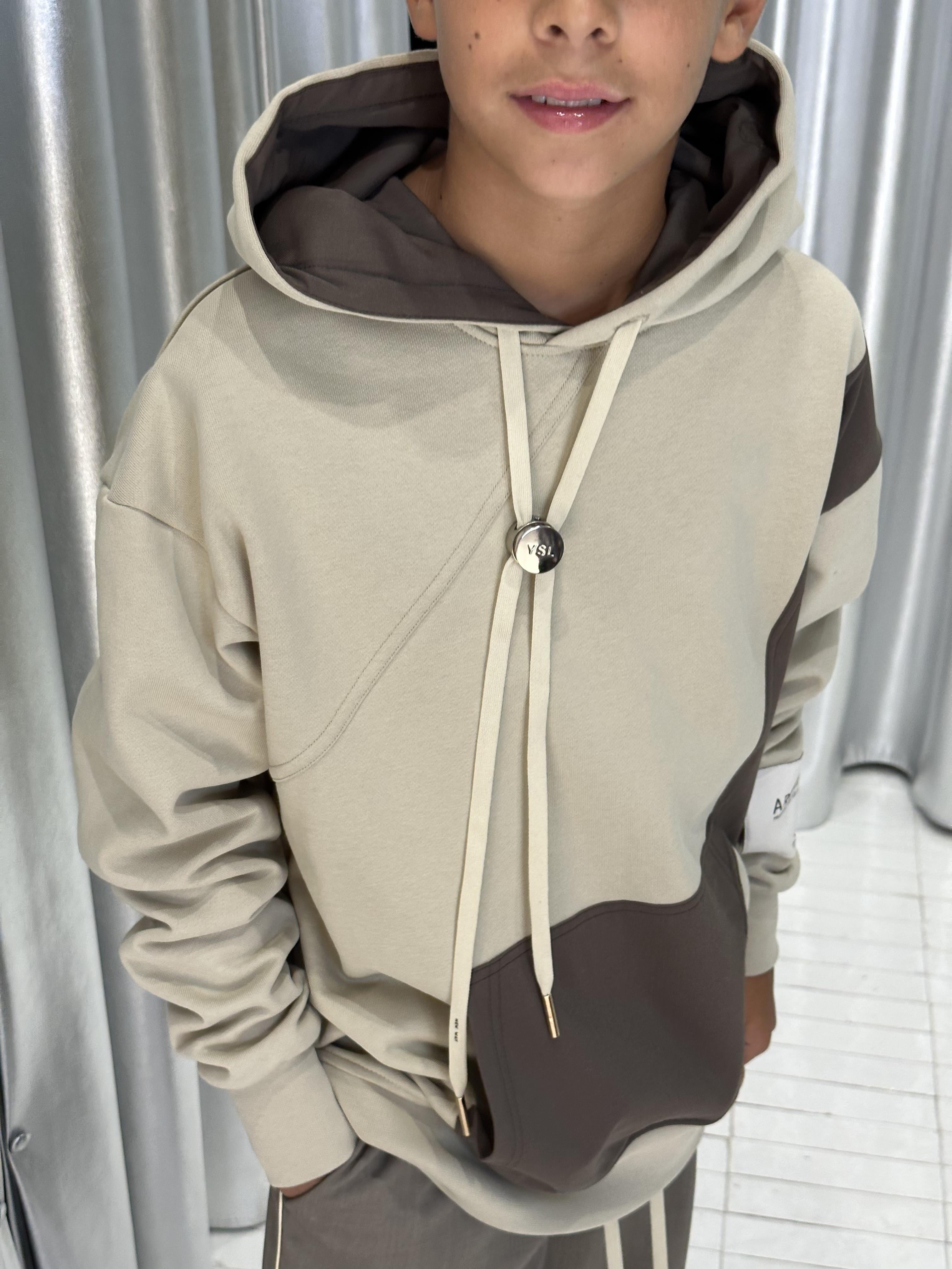 Yes London felpa kids beige con cappuccio
