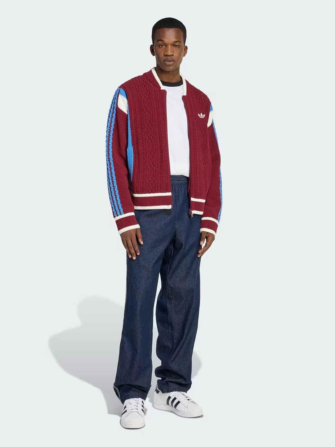 Adidas cardigan bordeaux con zip