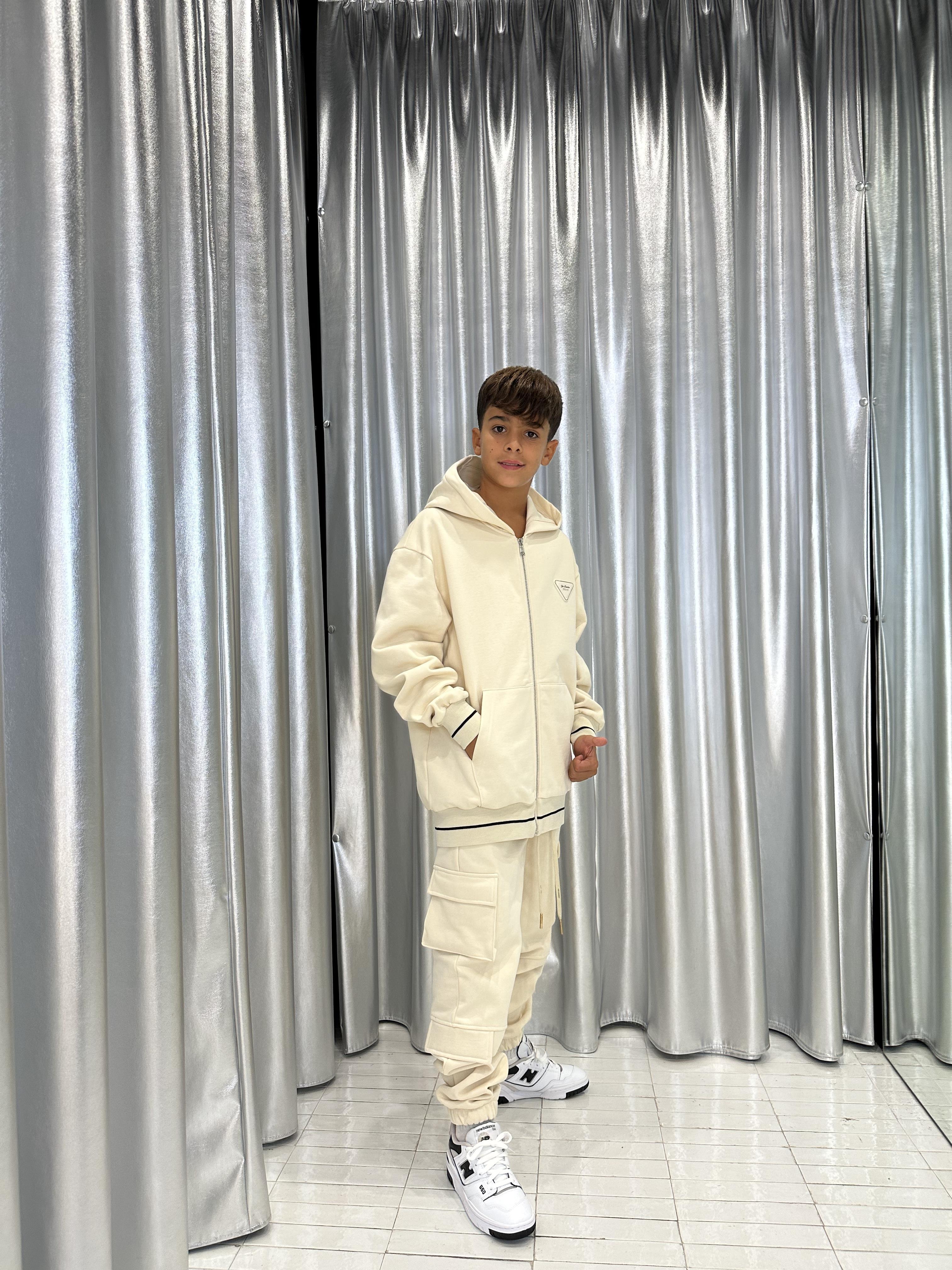 Yes London felpa kids panna con zip