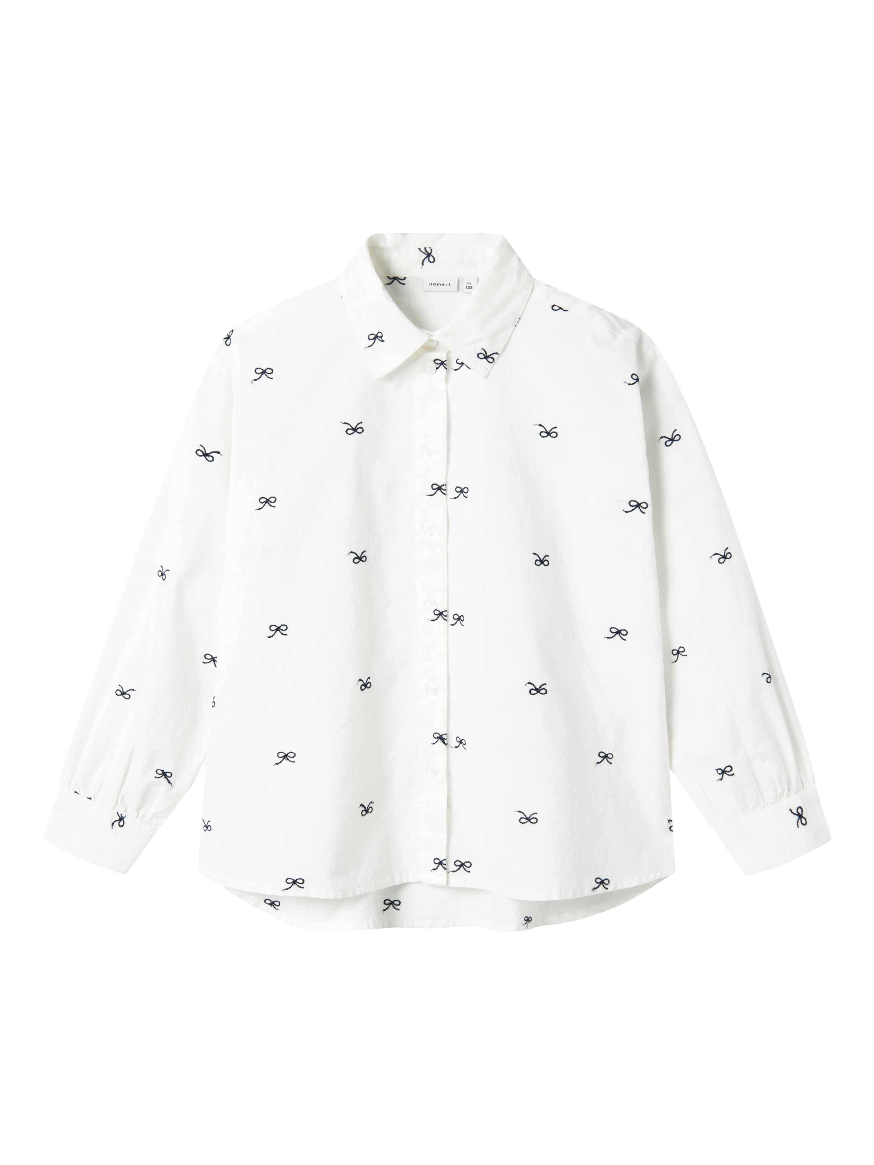 Name It camicia kids bianco con fiocchi
