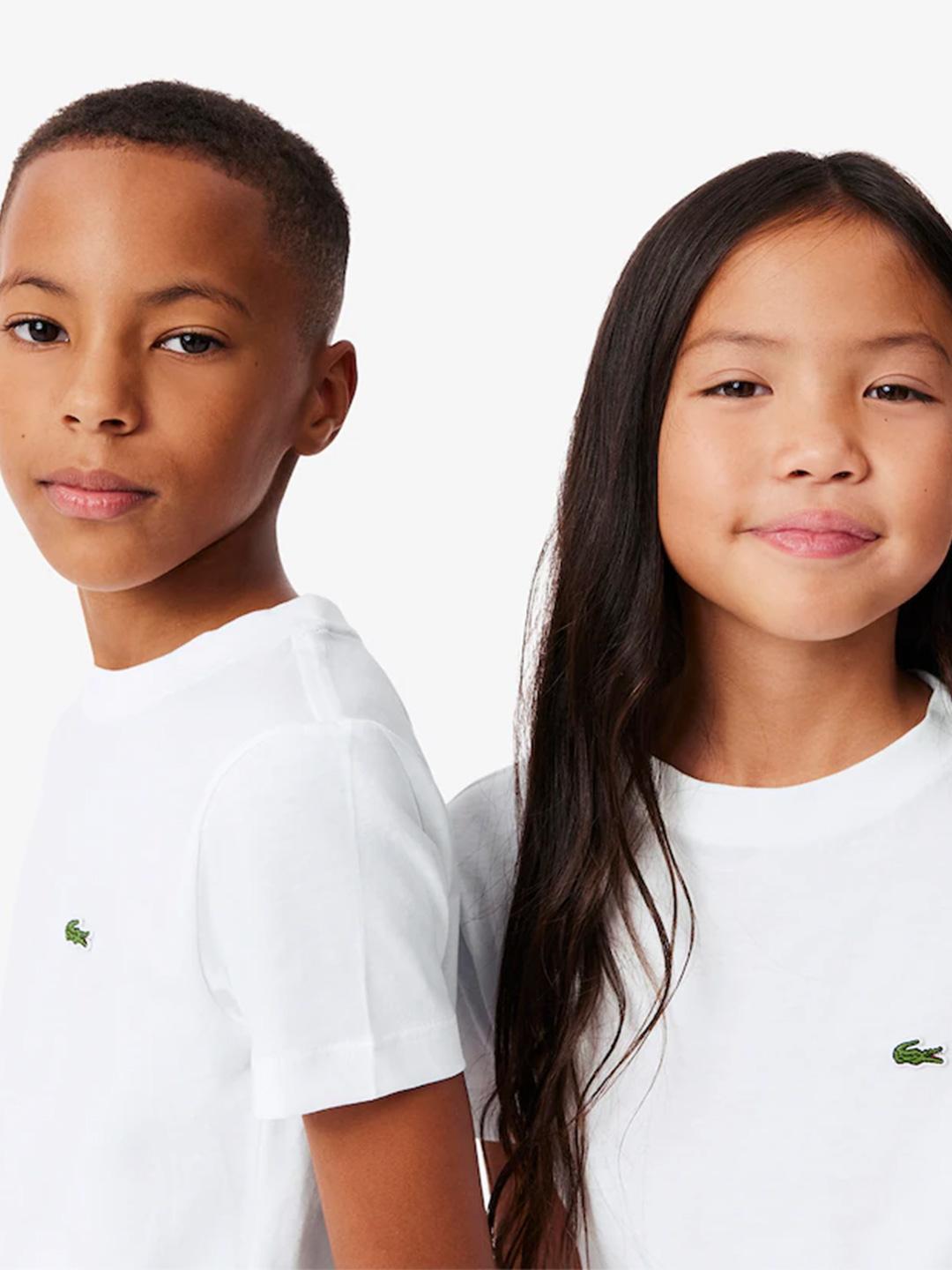 Lacoste t-shirt kids bianco con logo piccolo