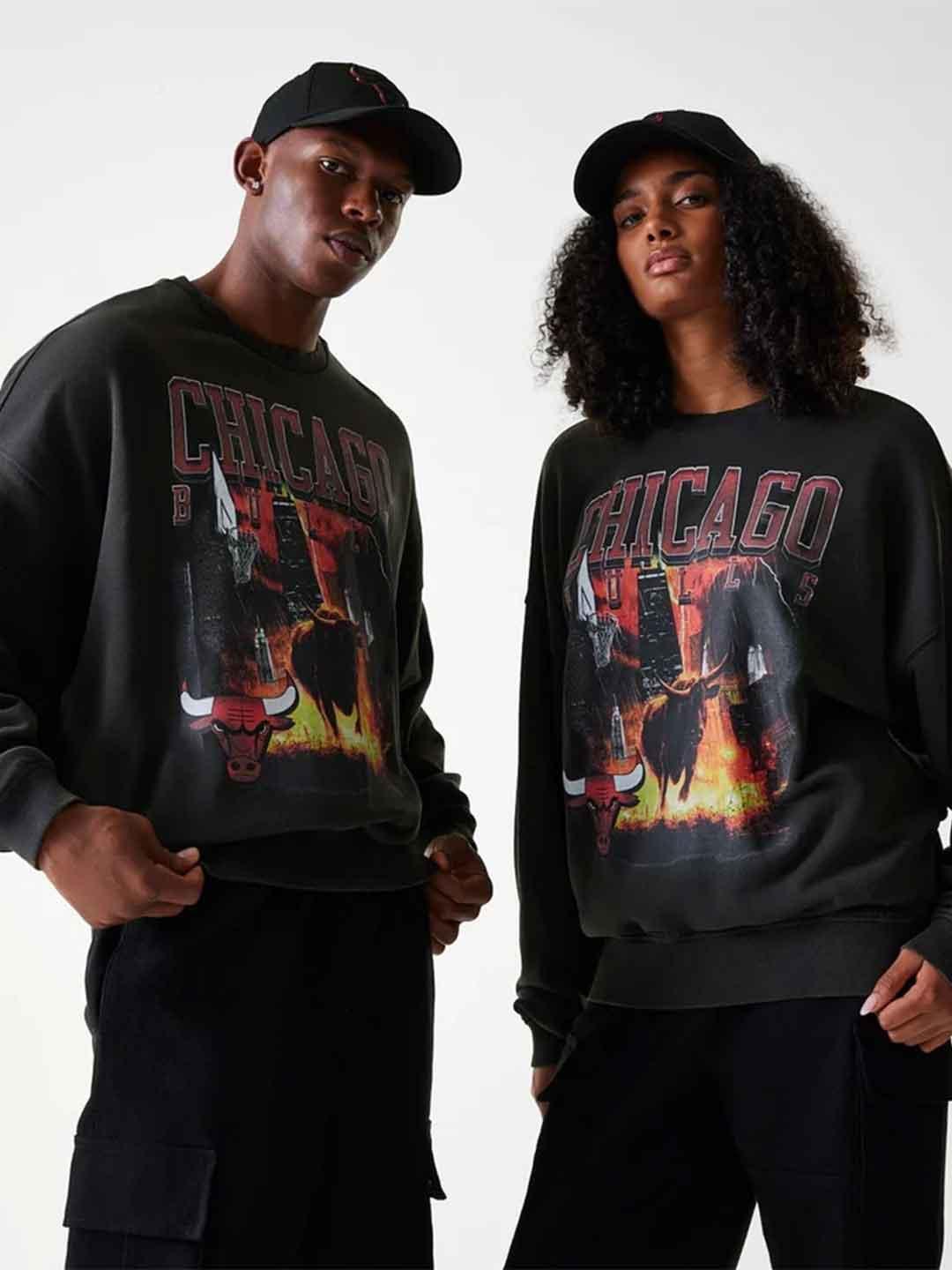 New Era felpa grigio Chicago Bulls