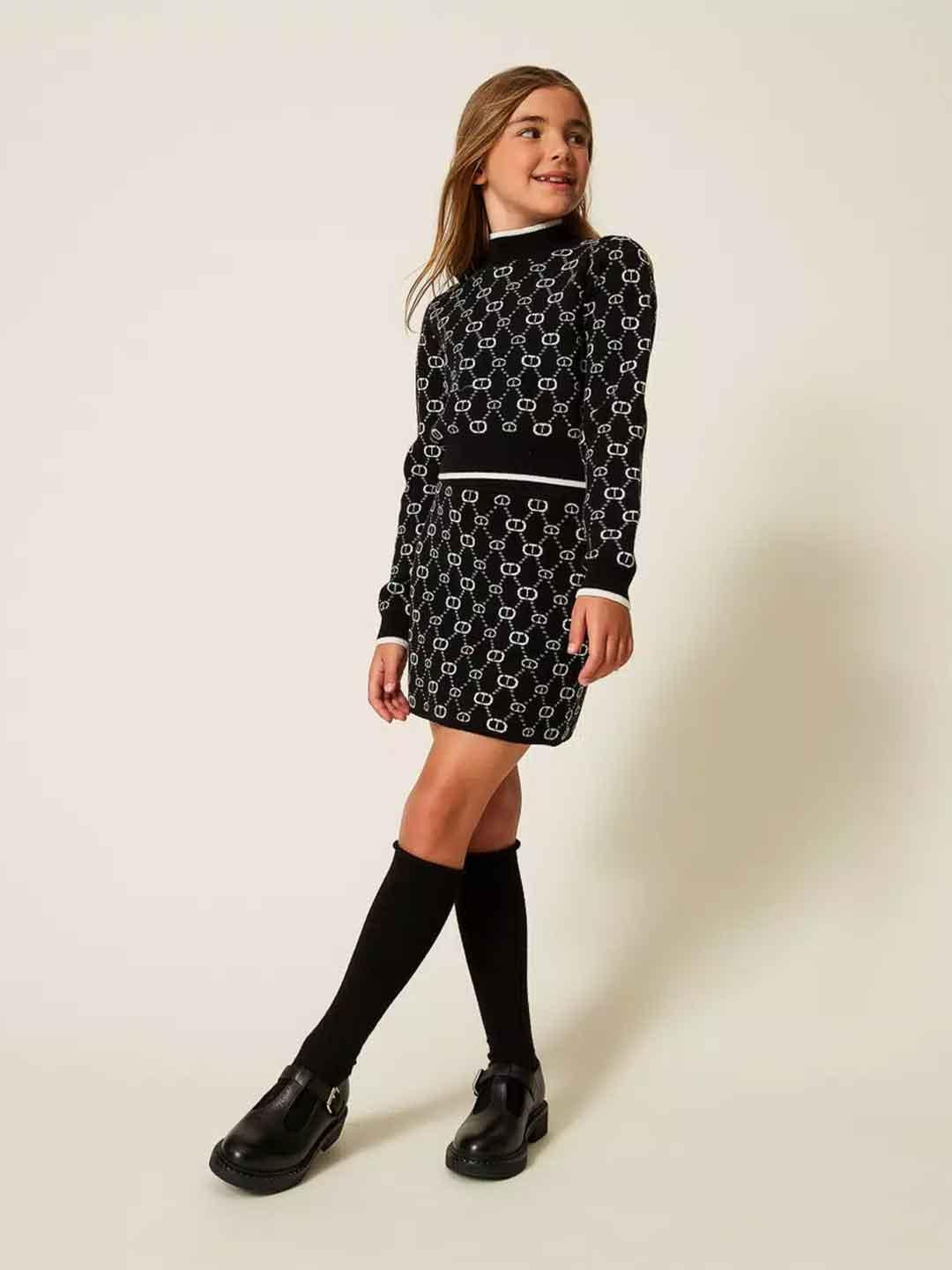 Twinset coordinato kids nero logato