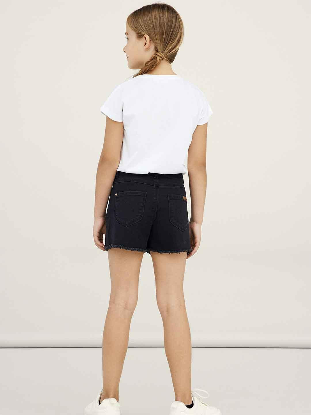 Name It shorts kids nero con orlo sfrangiato