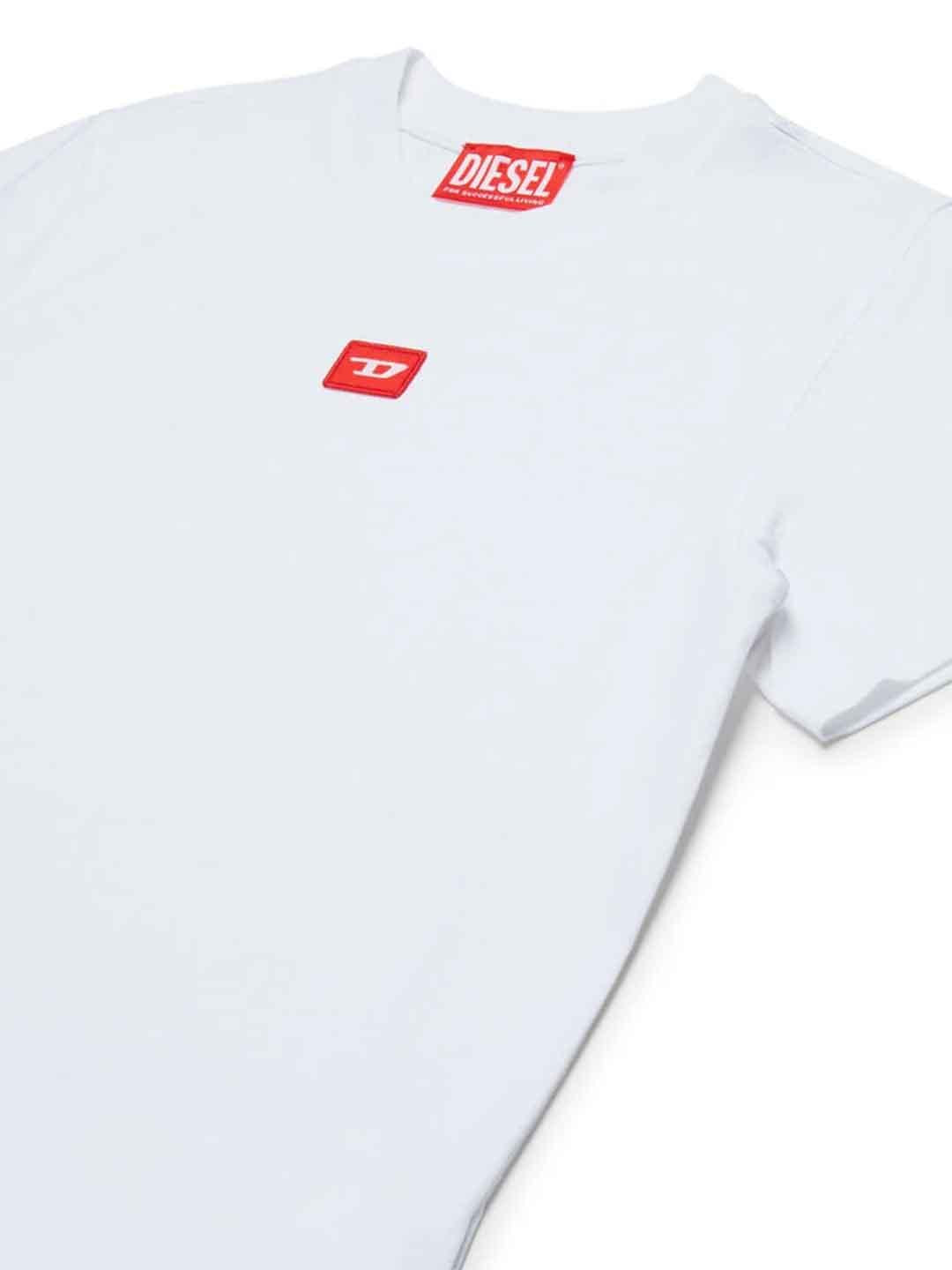 Diesel Tx Diego t-shirt kids bianco con patch