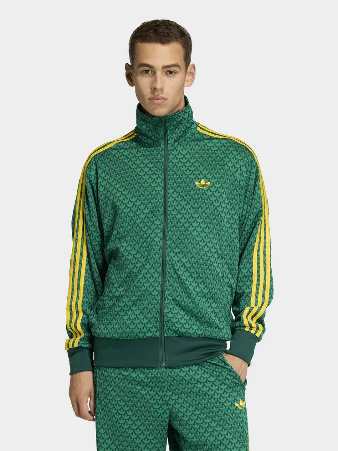 Adidas felpa verde multilogo