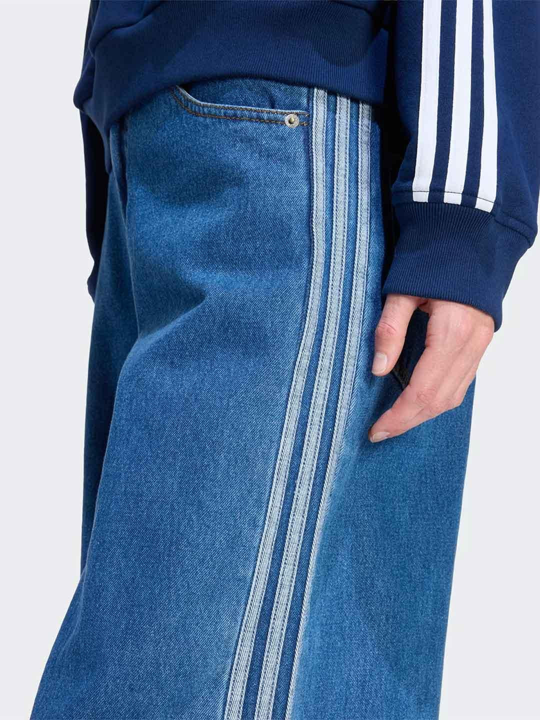 Adidas jeans blu a palazzo