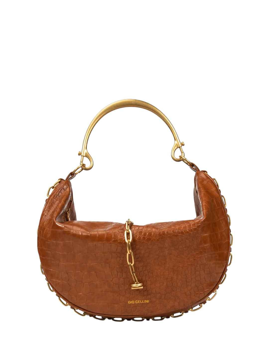 Gio Cellini Hobo borsa marrone pitonata