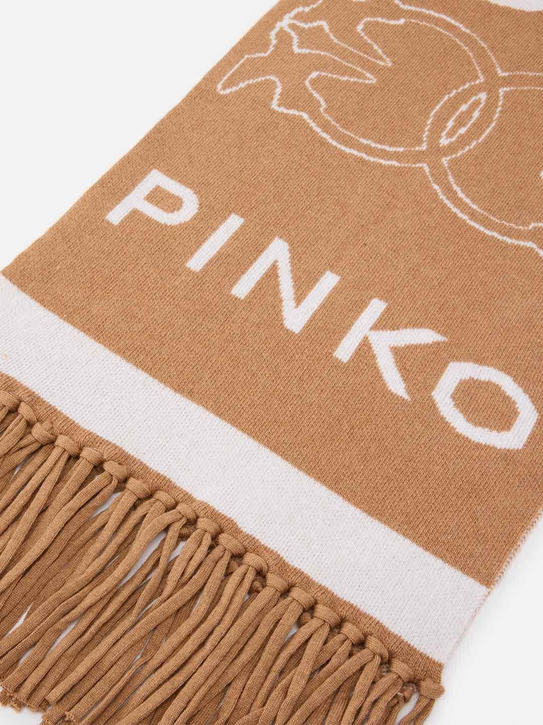 Pinko sciarpa beige con logo