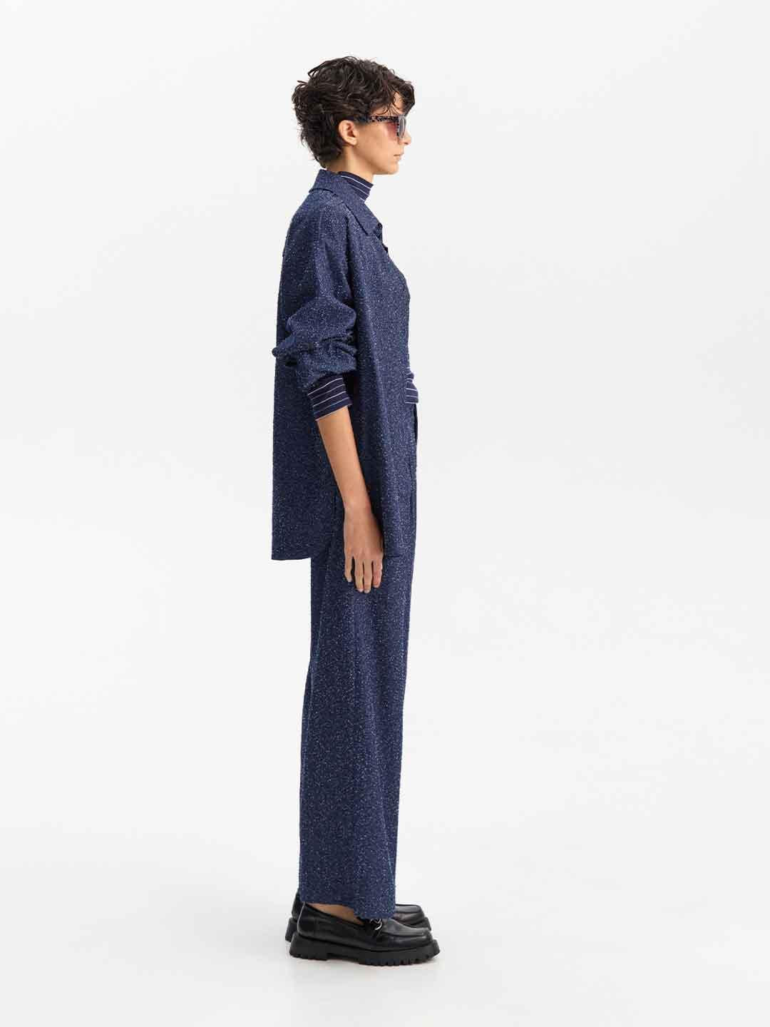 Eleh jeans blu a palazzo
