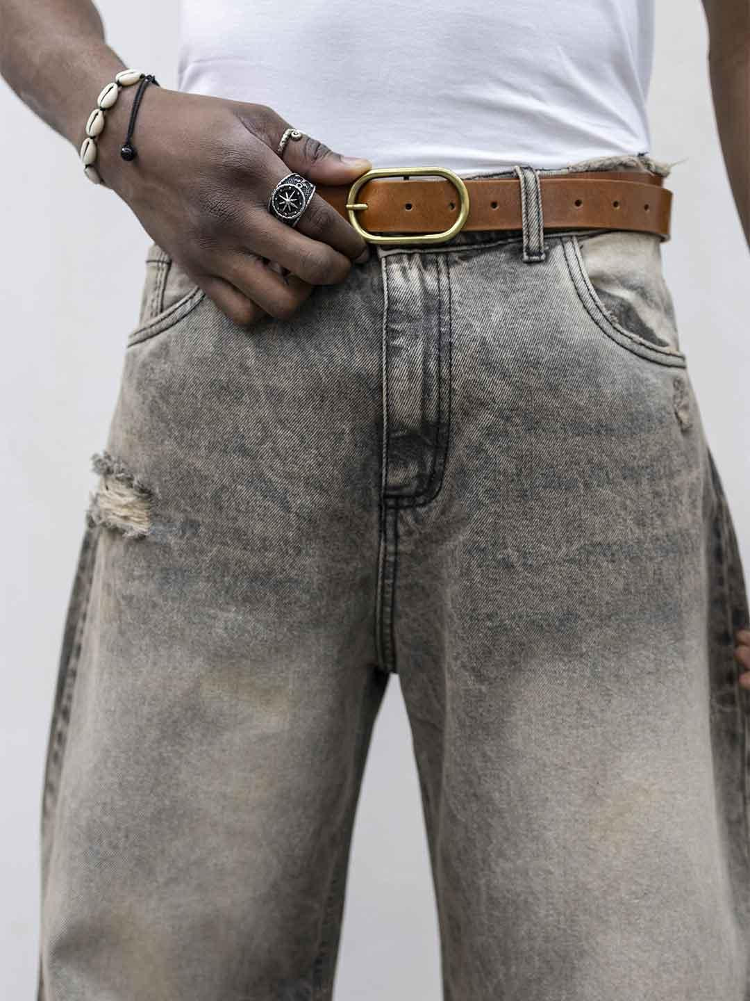 Present Day jeans beige modello balloon