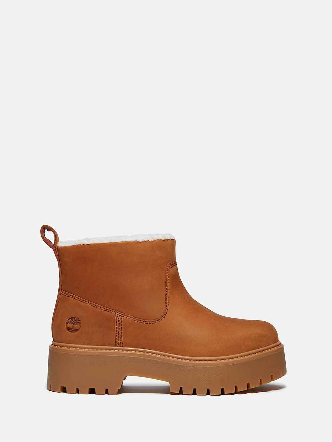 Timberland Stone Street anfibio beige con pelliccia