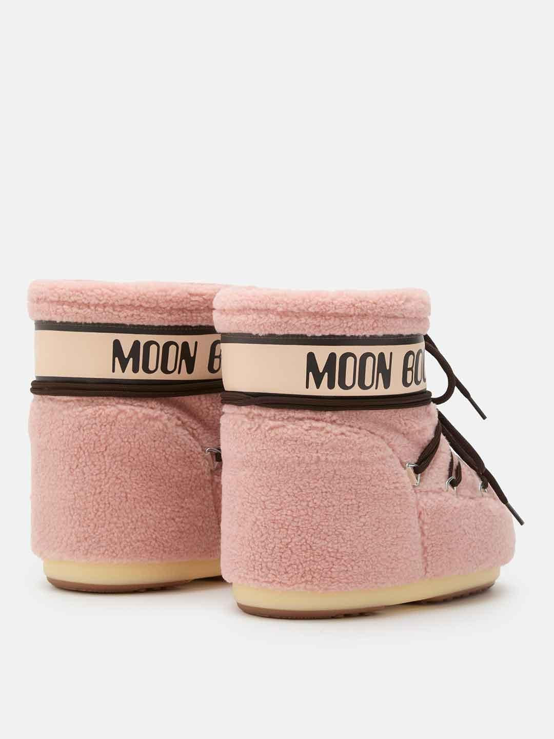 Moon Boot Icon Low Fleece stivale rosa in teddy