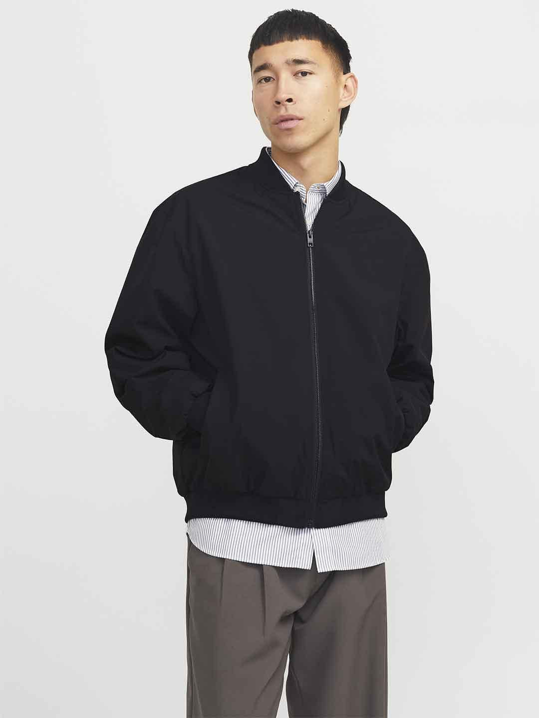 Jack & Jones giubbino nero a bomber