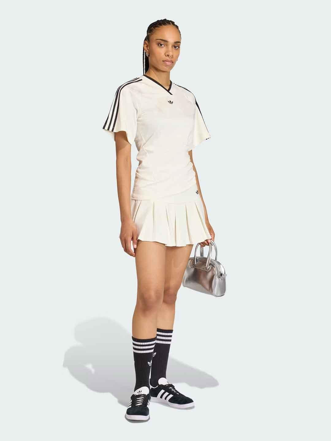 Adidas t-shirt bianco con bande nero