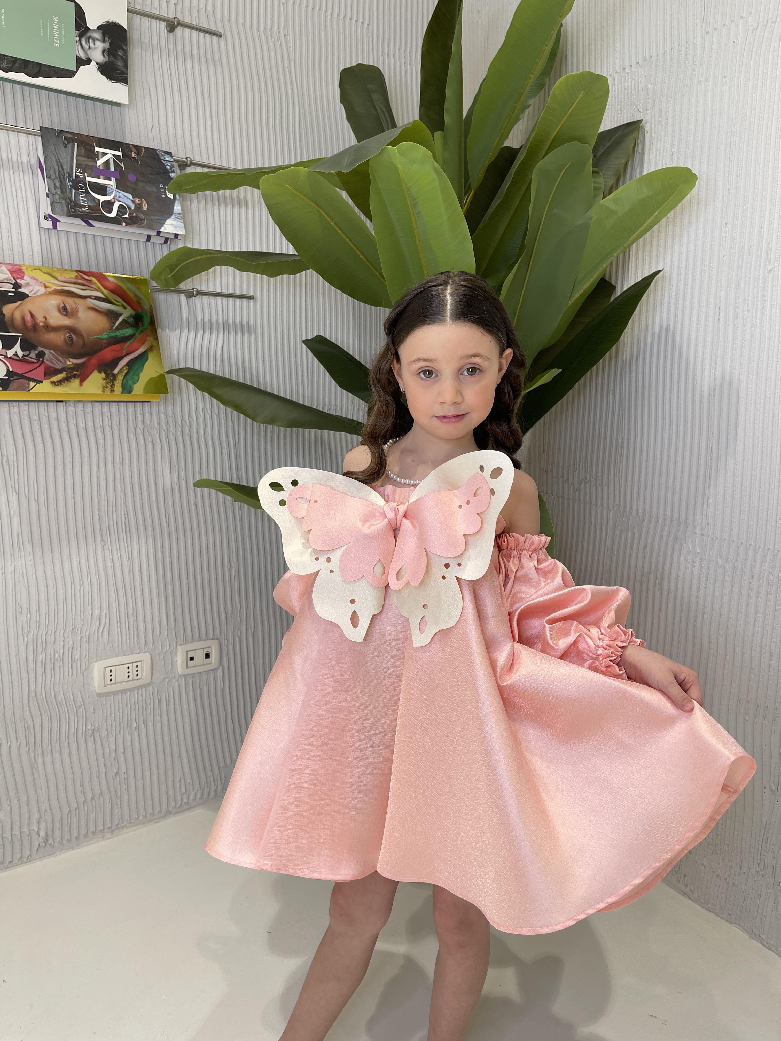 Coco' Et Mama' Nebulosa coordinato kids rosa con farfalla