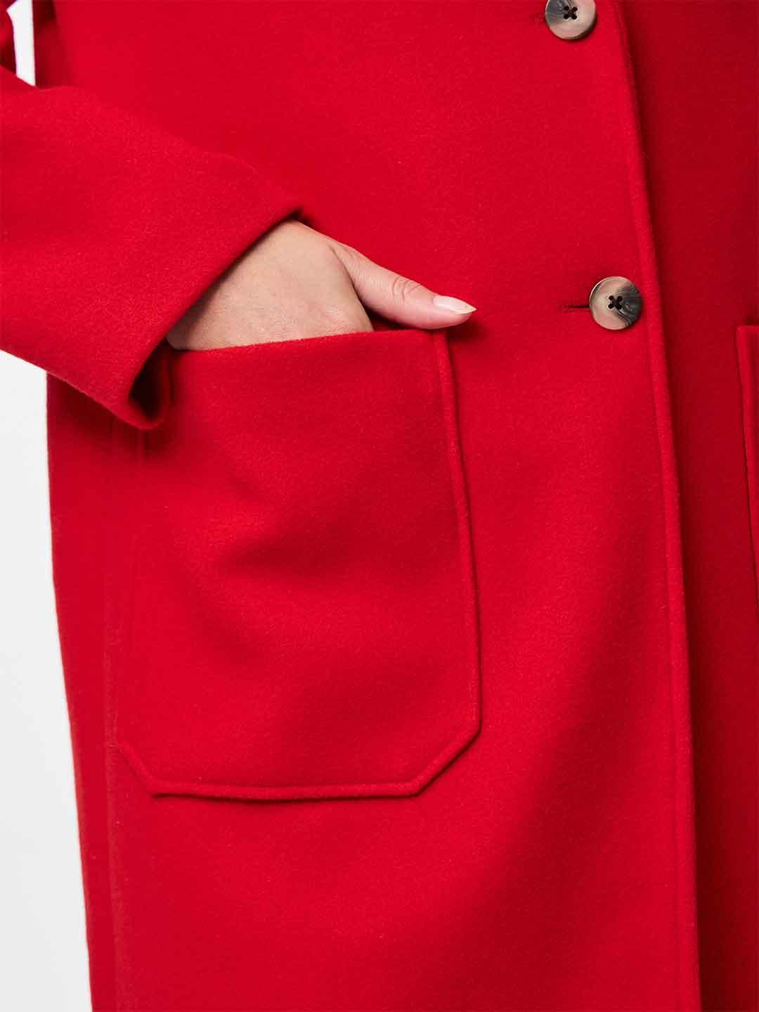 Pieces cappotto rosso lungo