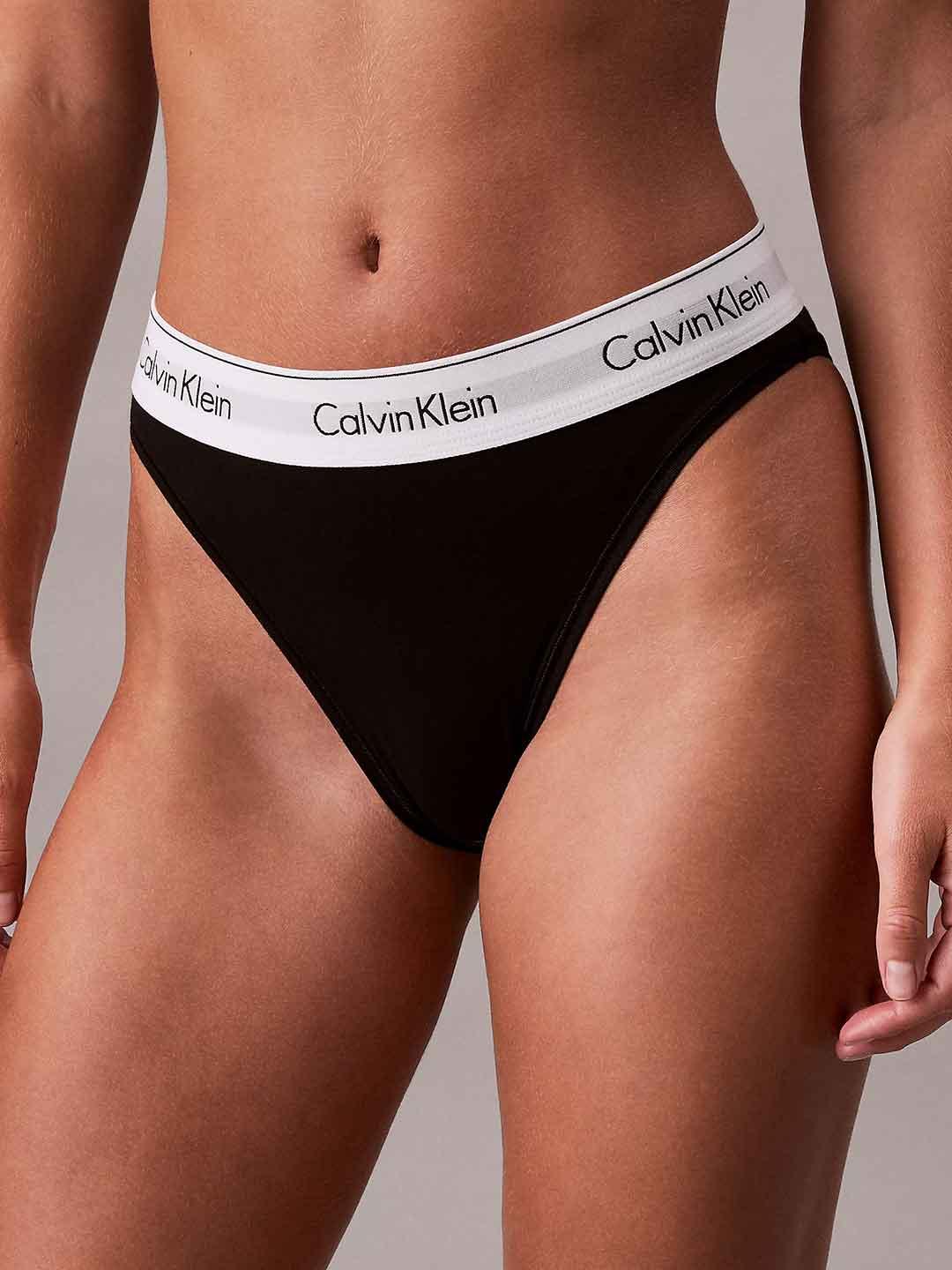 Calvin Klein slip nero sgambato vita media