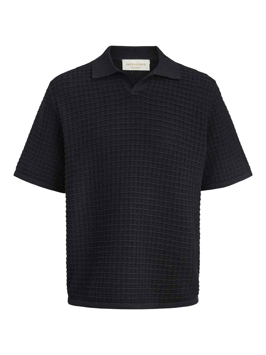 Jack & Jones polo nero in maglia