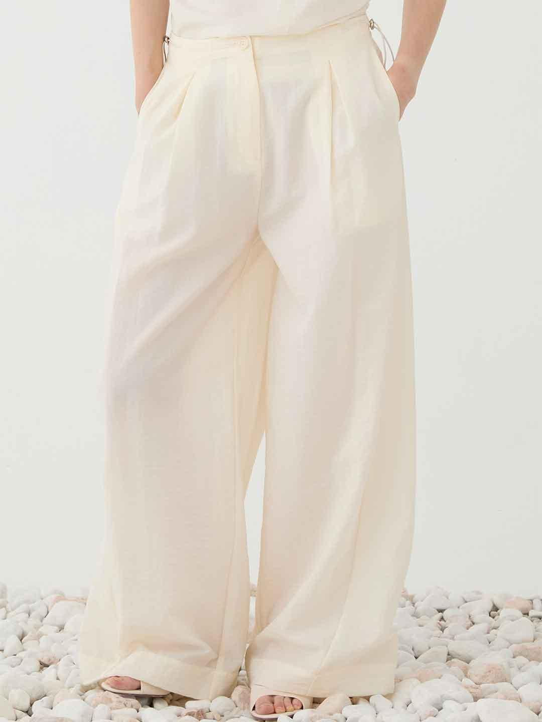 Eleh pantaloni panna parachute