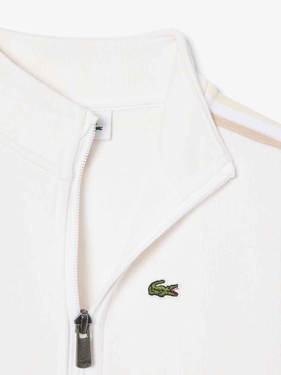 Lacoste felpa kids panna con zip